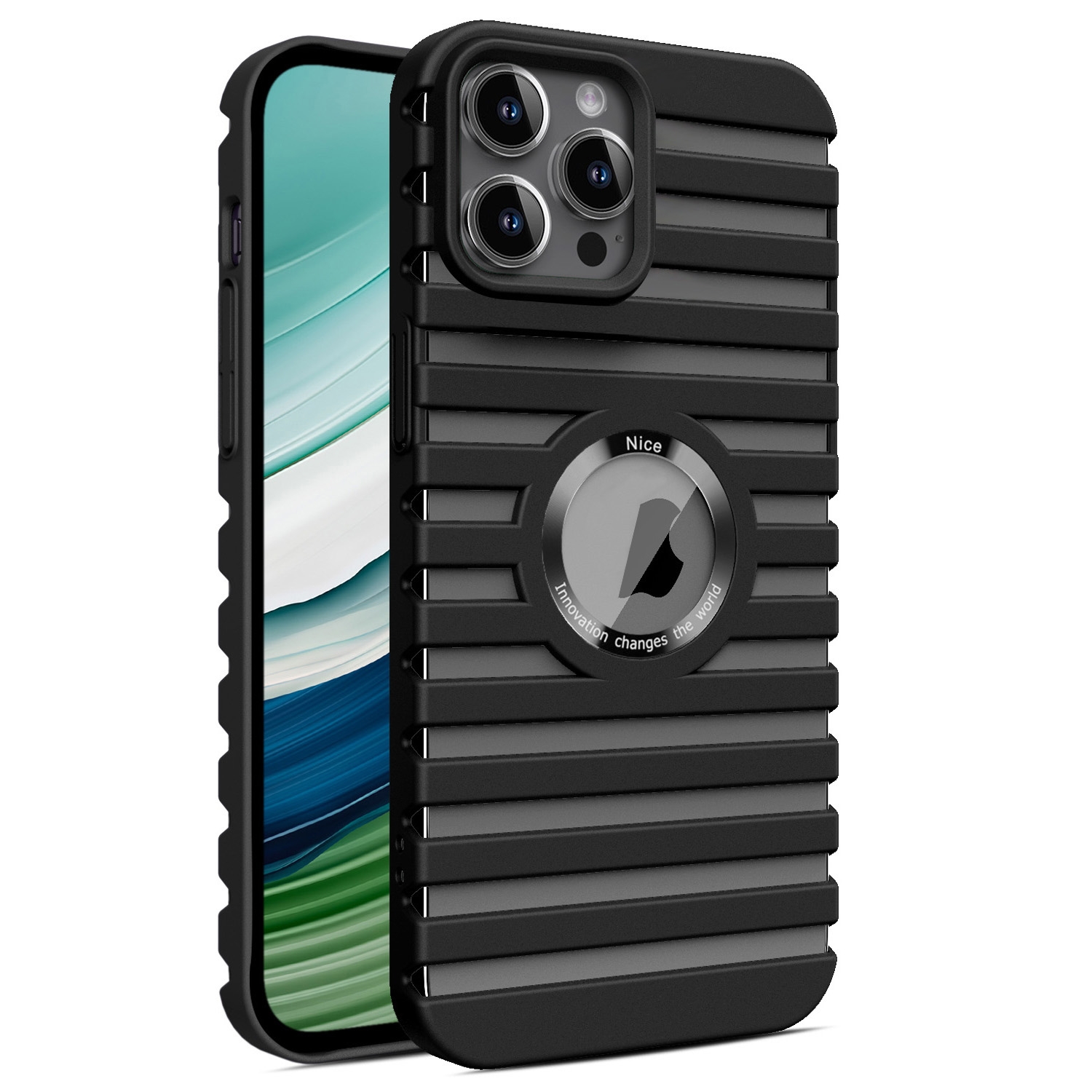 For iPhone 12 Pro Max Hollow Heat Dissipation MagSafe Magnetic PC Phone Case(Black) - Shopkiz.com