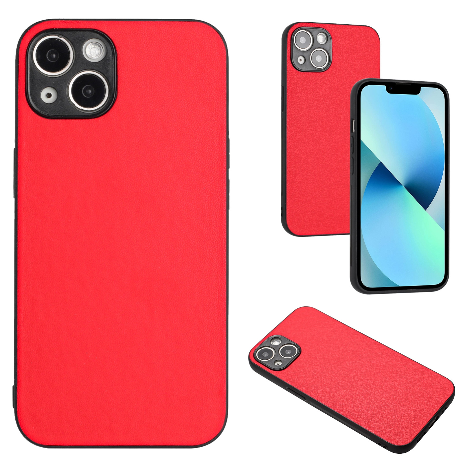 For iPhone 15 Plus R20 Leather Pattern Phone Single Case(Red) - Shopkiz.com