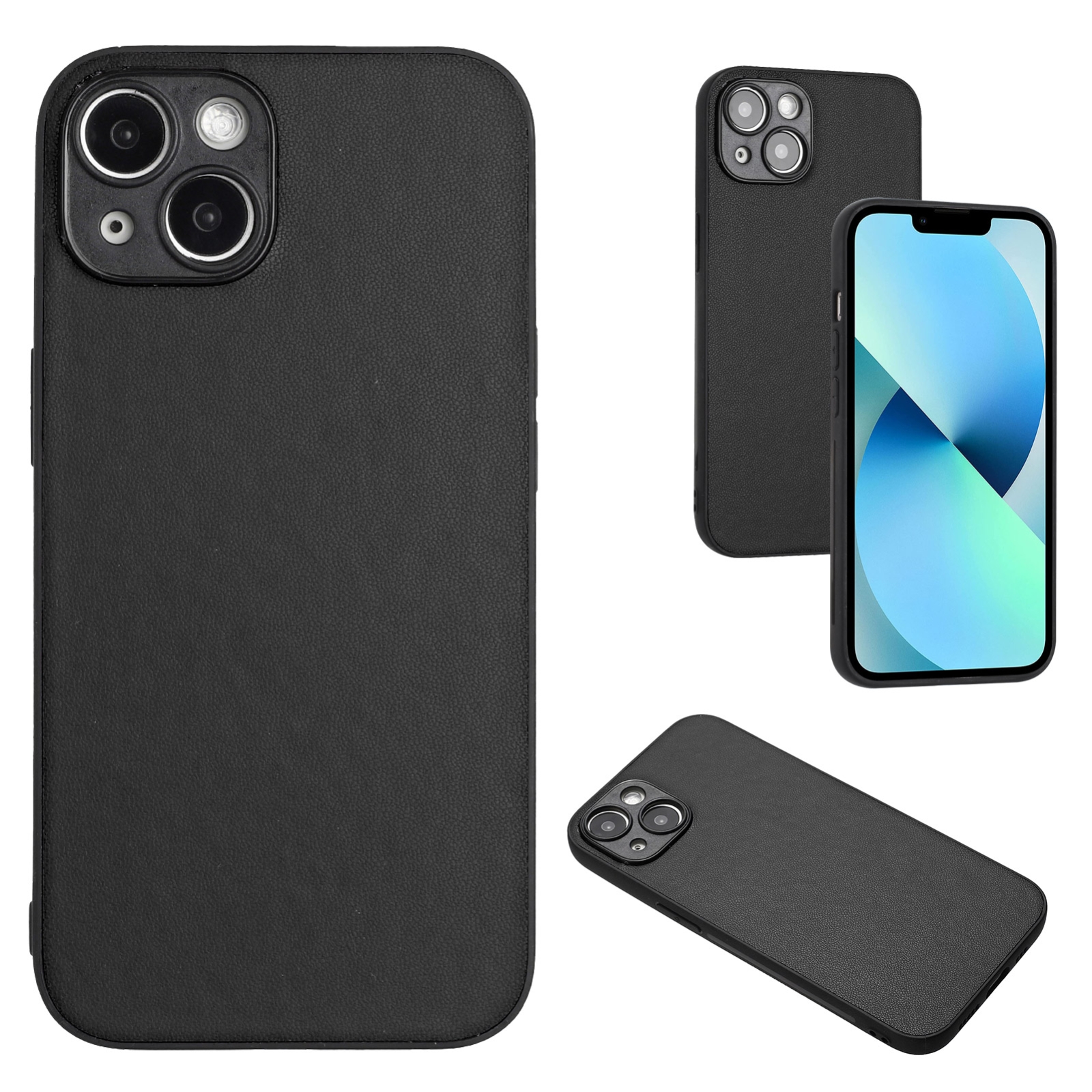 For iPhone 14 Plus R20 Leather Pattern Phone Single Case(Black) - Shopkiz.com