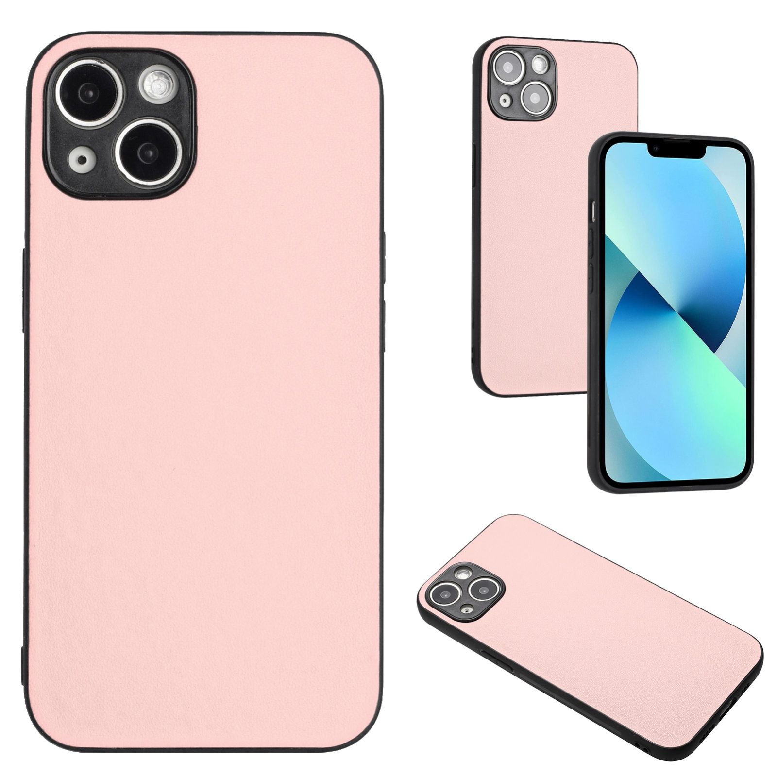 For iPhone 13 mini R20 Leather Pattern Phone Single Case(Pink) - Shopkiz.com