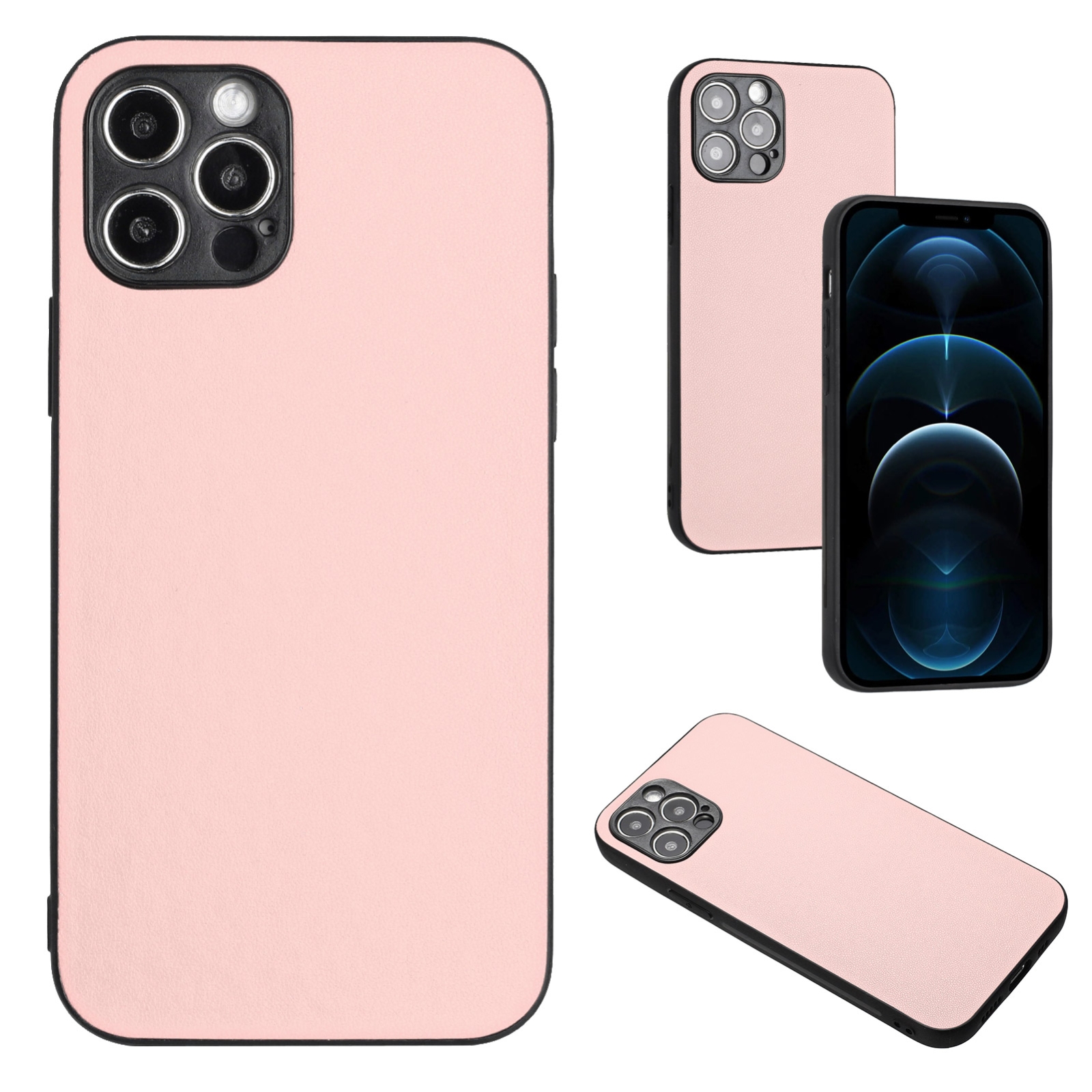 For iPhone 12 Pro R20 Leather Pattern Phone Single Case(Pink) - Shopkiz.com