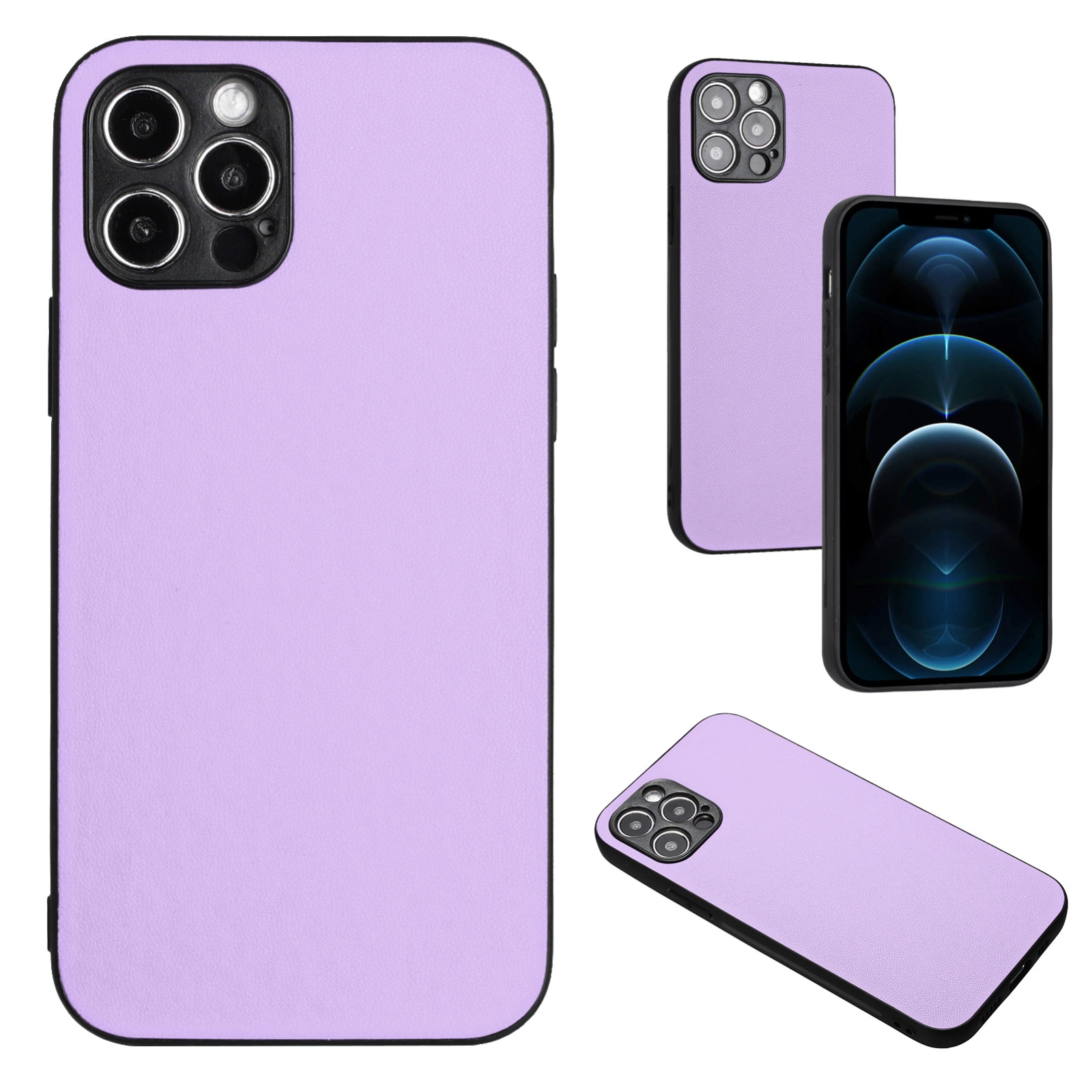 For iPhone 12 Pro Max R20 Leather Pattern Phone Single Case(Purple) - Shopkiz.com