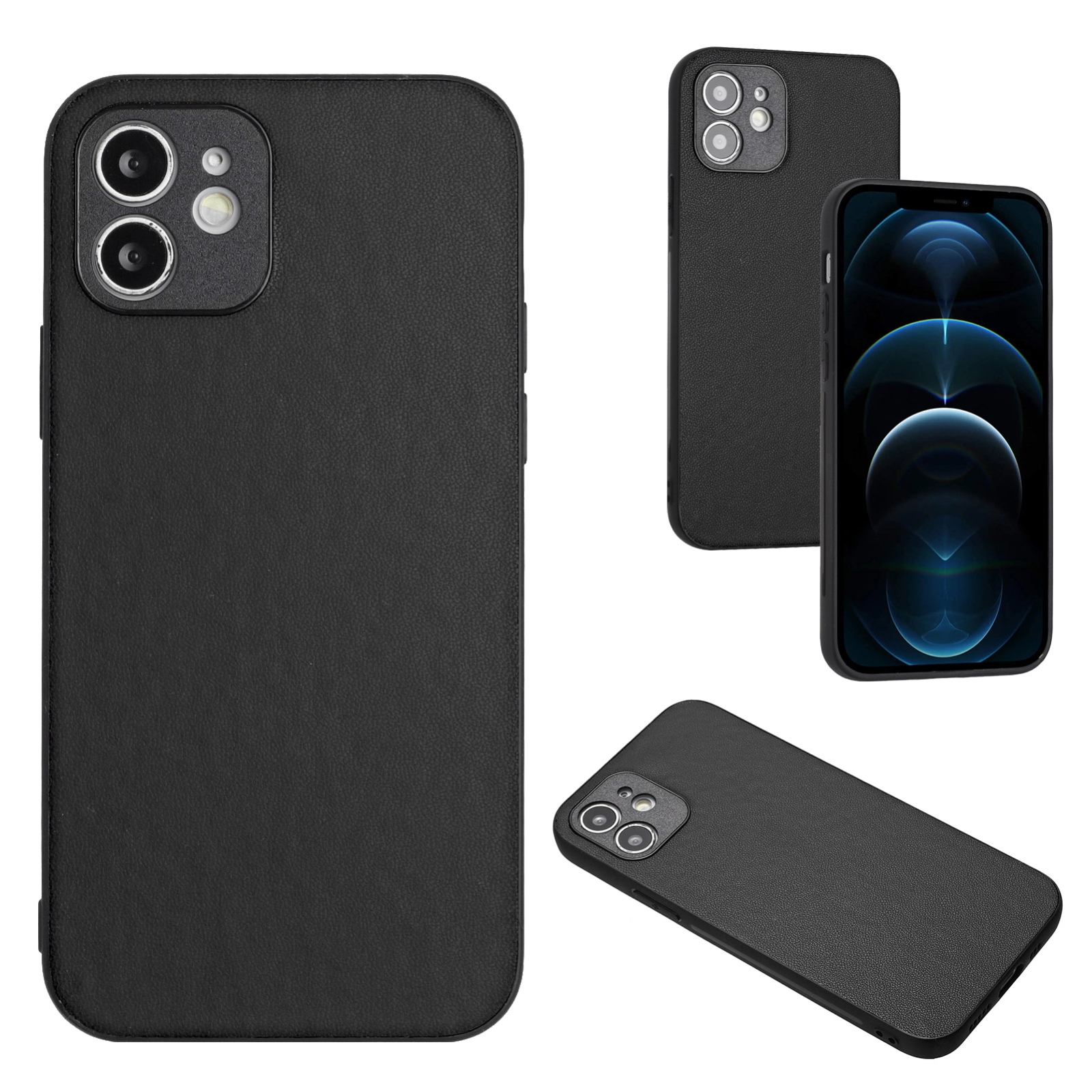 For iPhone 12 mini R20 Leather Pattern Phone Single Case(Black) - Shopkiz.com