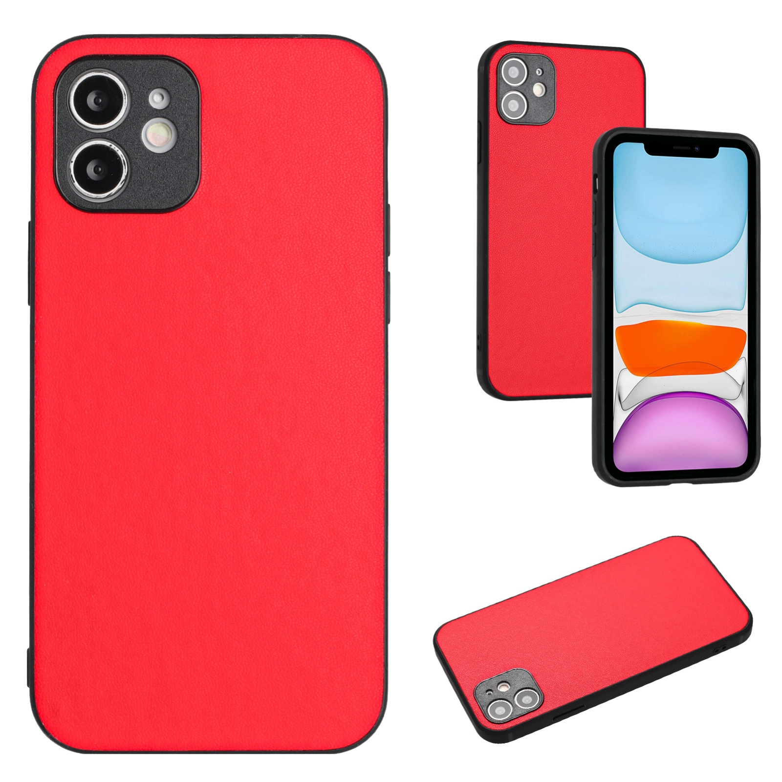 For iPhone 11 R20 Leather Pattern Phone Single Case(Red) - Shopkiz.com