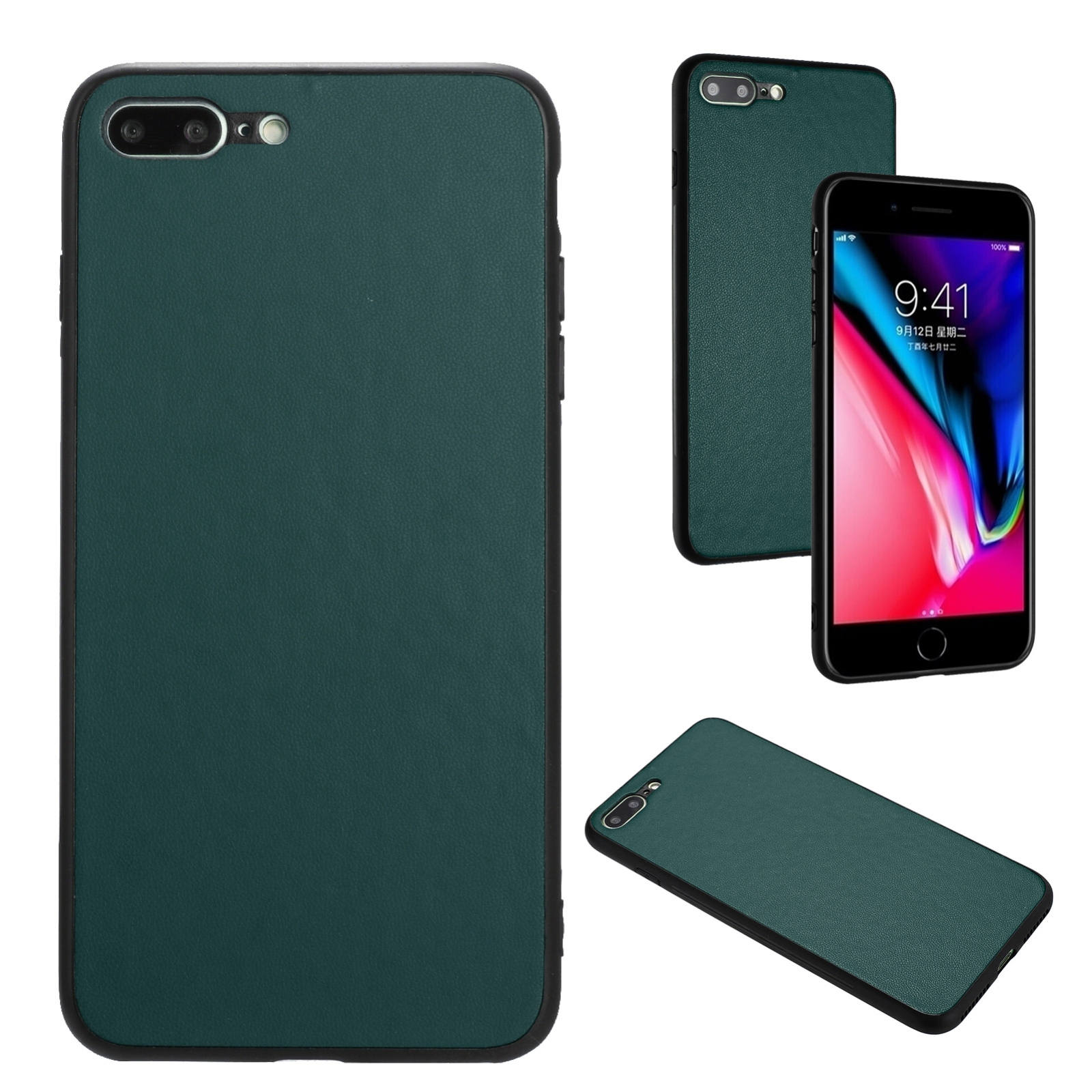 For iPhone 8 Plus / 7 Plus R20 Leather Pattern Phone Single Case(Green) - Shopkiz.com
