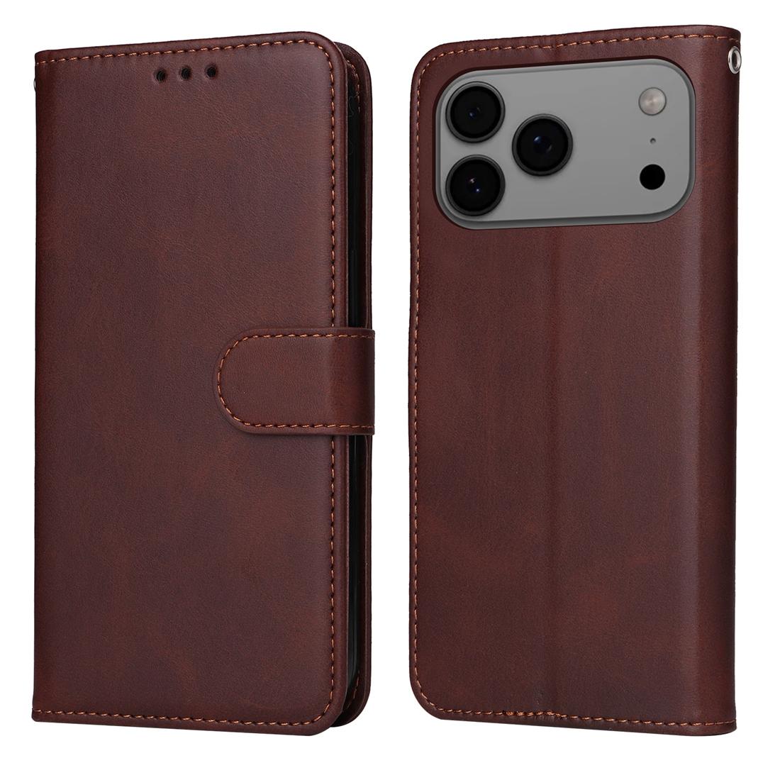 For iPhone 17 Pro Max Classic Calf Texture Flip Leather Phone Case(Brown) - Shopkiz.com