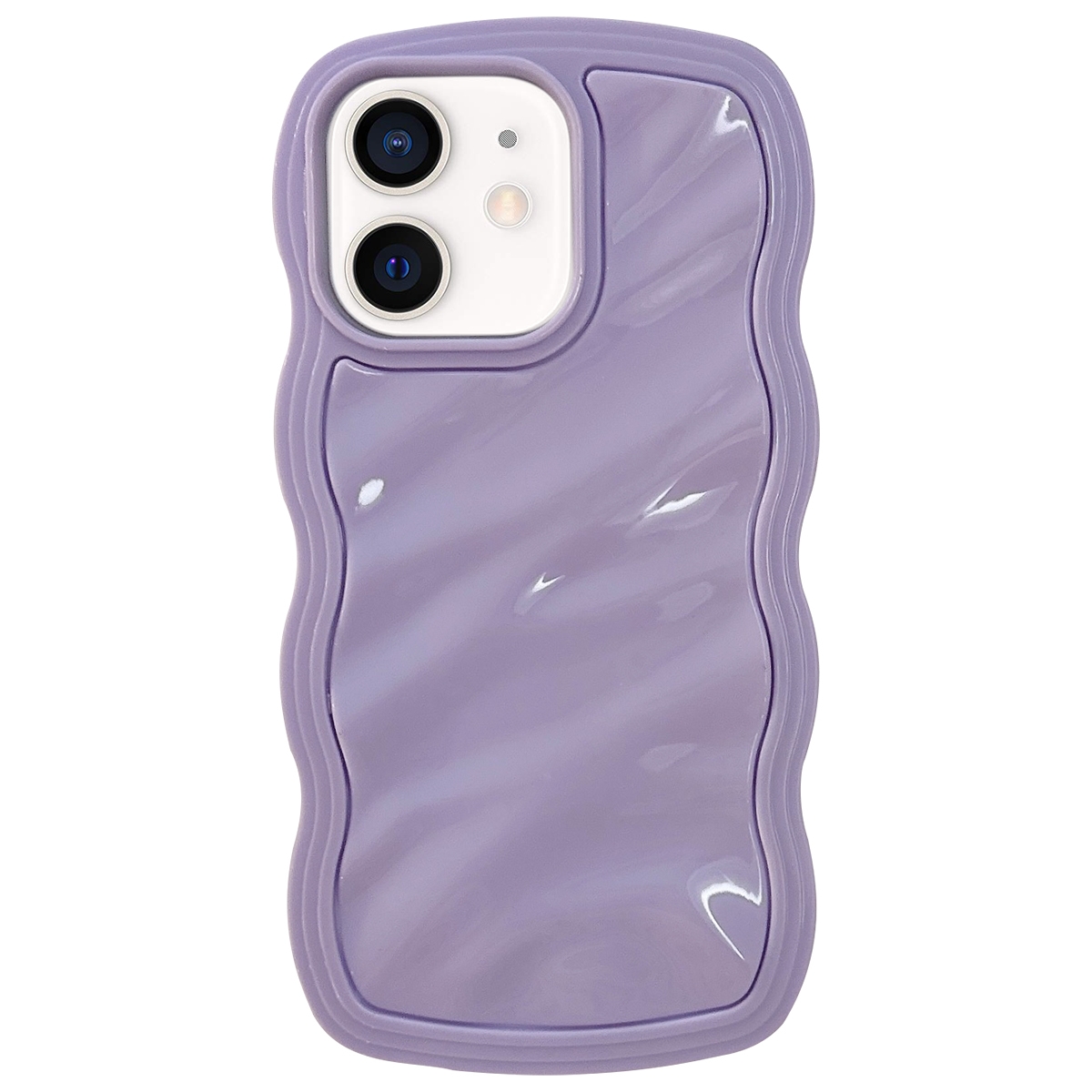 For iPhone 11 Solid Color Waves PC Hybrid TPU Phone Case(Purple) - Shopkiz.com