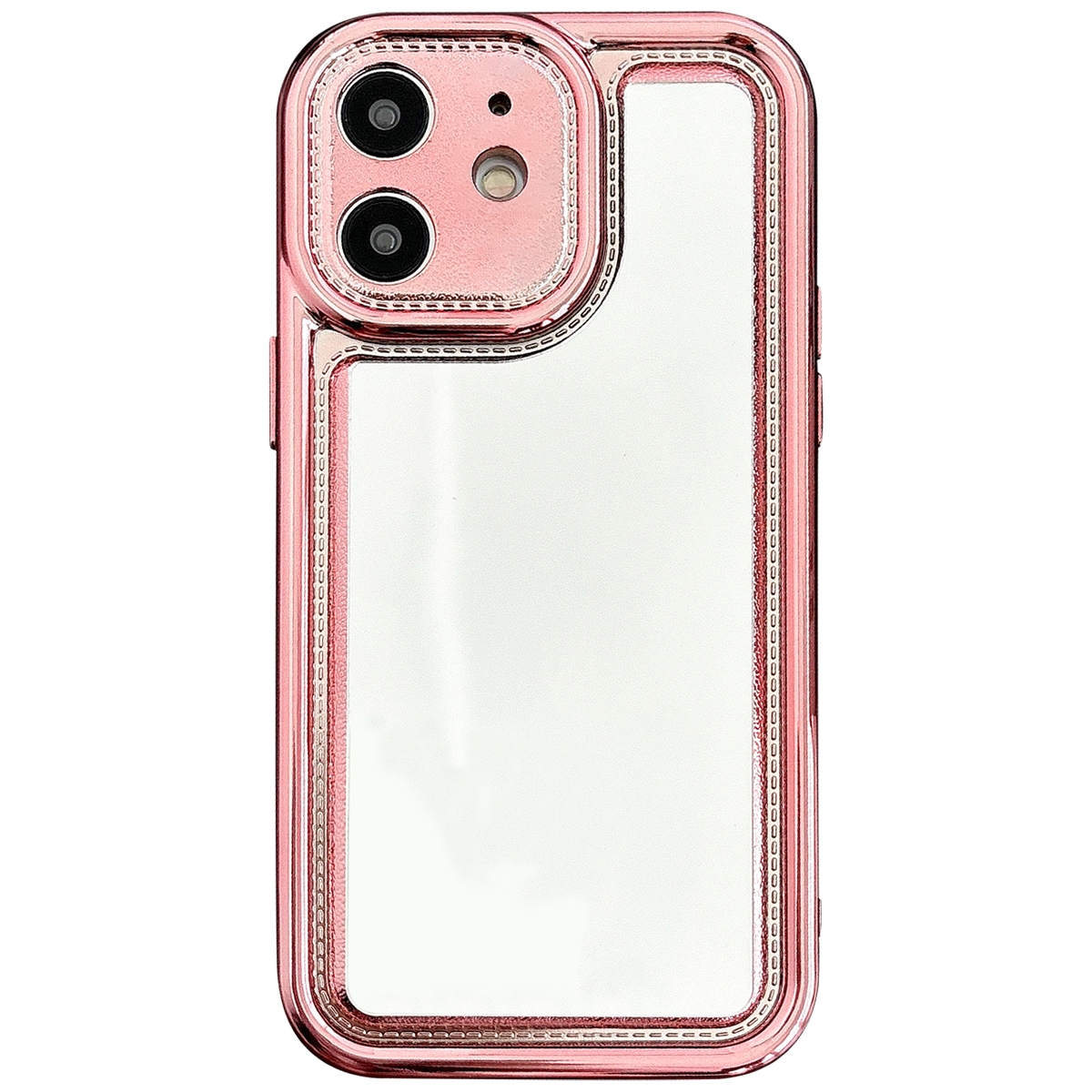 For iPhone 12 Electroplating Mirror TPU Phone Case(Pink) - Shopkiz.com