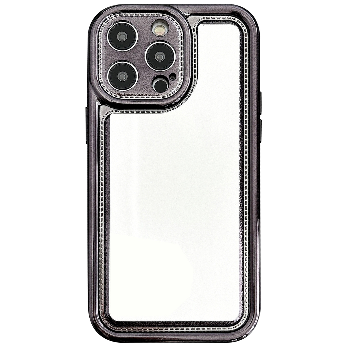 For iPhone 12 Pro Max Electroplating Mirror TPU Phone Case(Black) - Shopkiz.com