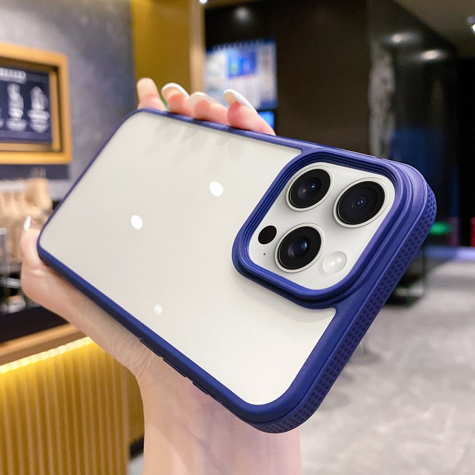 For iPhone 15 Pro Max Full Protection Shockproof TPU + PC Phone Case(Blue) - Shopkiz.com