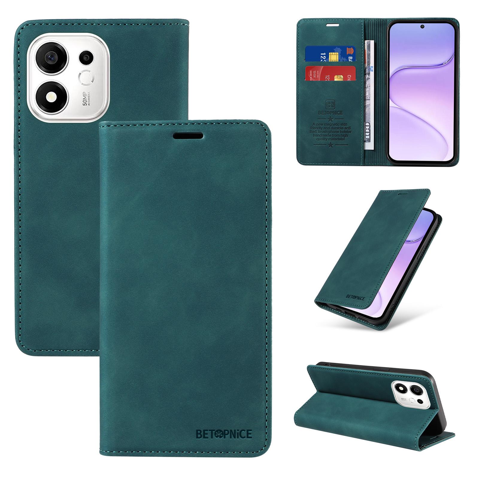 For Honor 600 Smart 5G BETOPNICE Suction RFID Anti-theft Leather Phone Case(Green) - Shopkiz.com