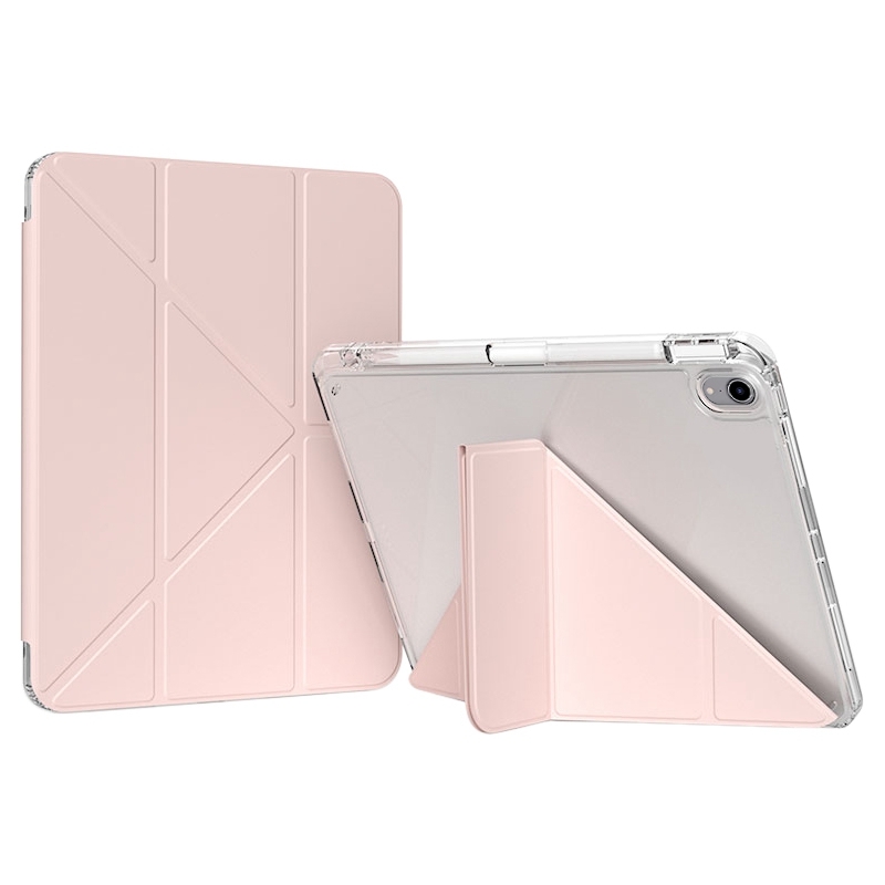 For iPad 2025 / 2022 GEBEI Deformation Leather Tablet Case(Pink) - Shopkiz.com