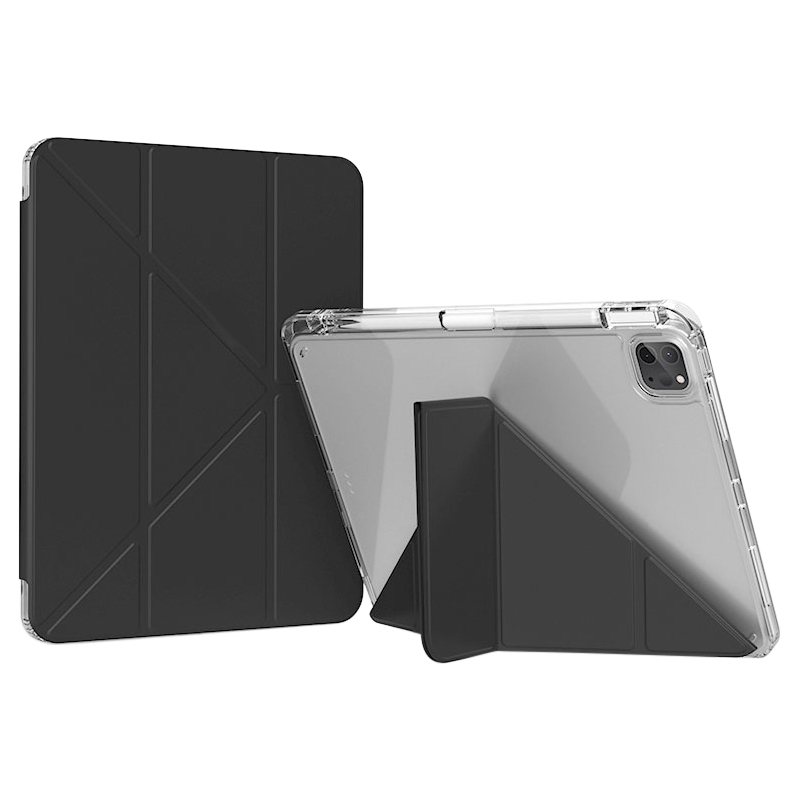 For iPad Pro 13 2025 / 2024 GEBEI Deformation Leather Tablet Case(Black) - Shopkiz.com