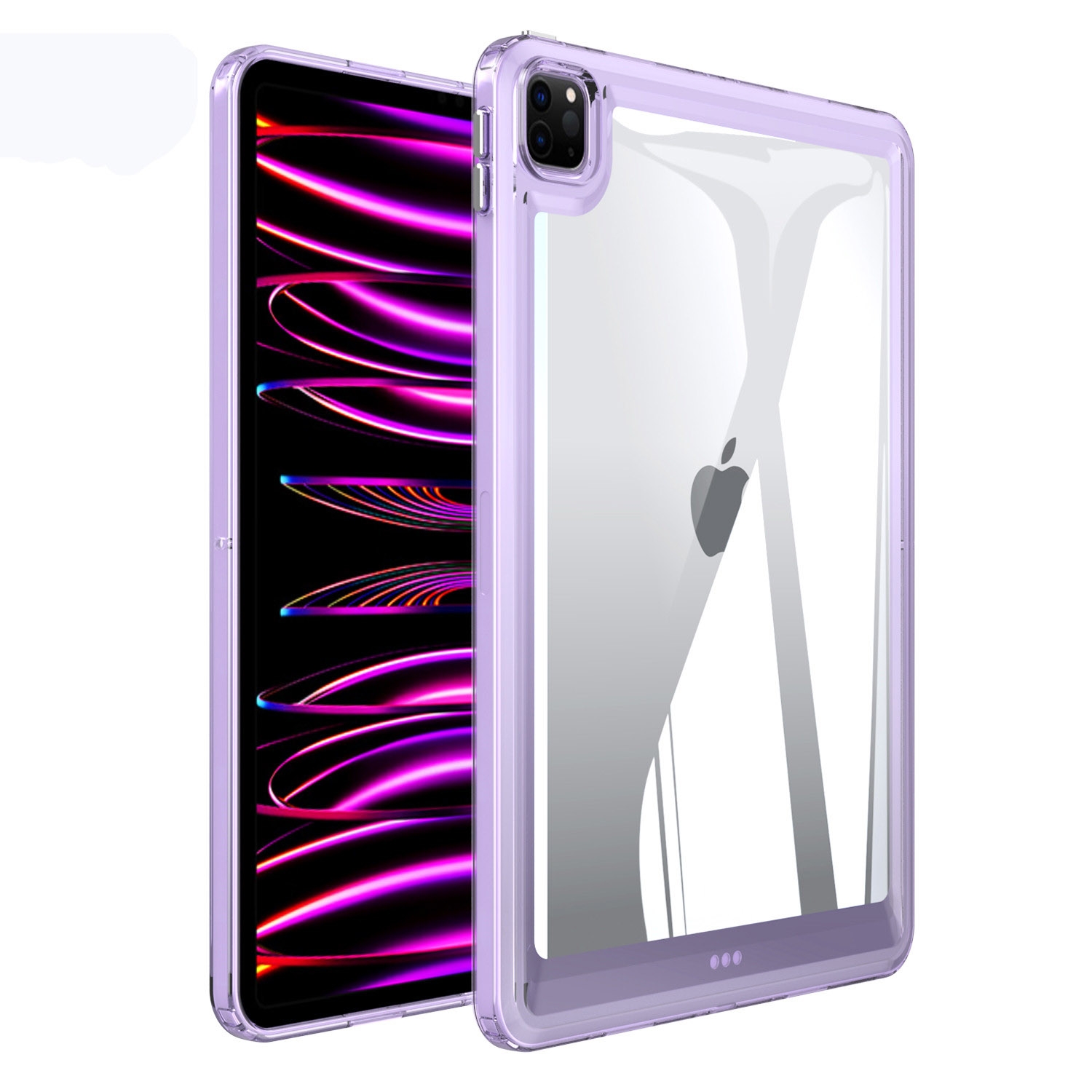 For iPad Pro 12.9 2022 / 2021 / 2020 Transparent Acrylic Tablet Case(Light Purple) - Shopkiz.com
