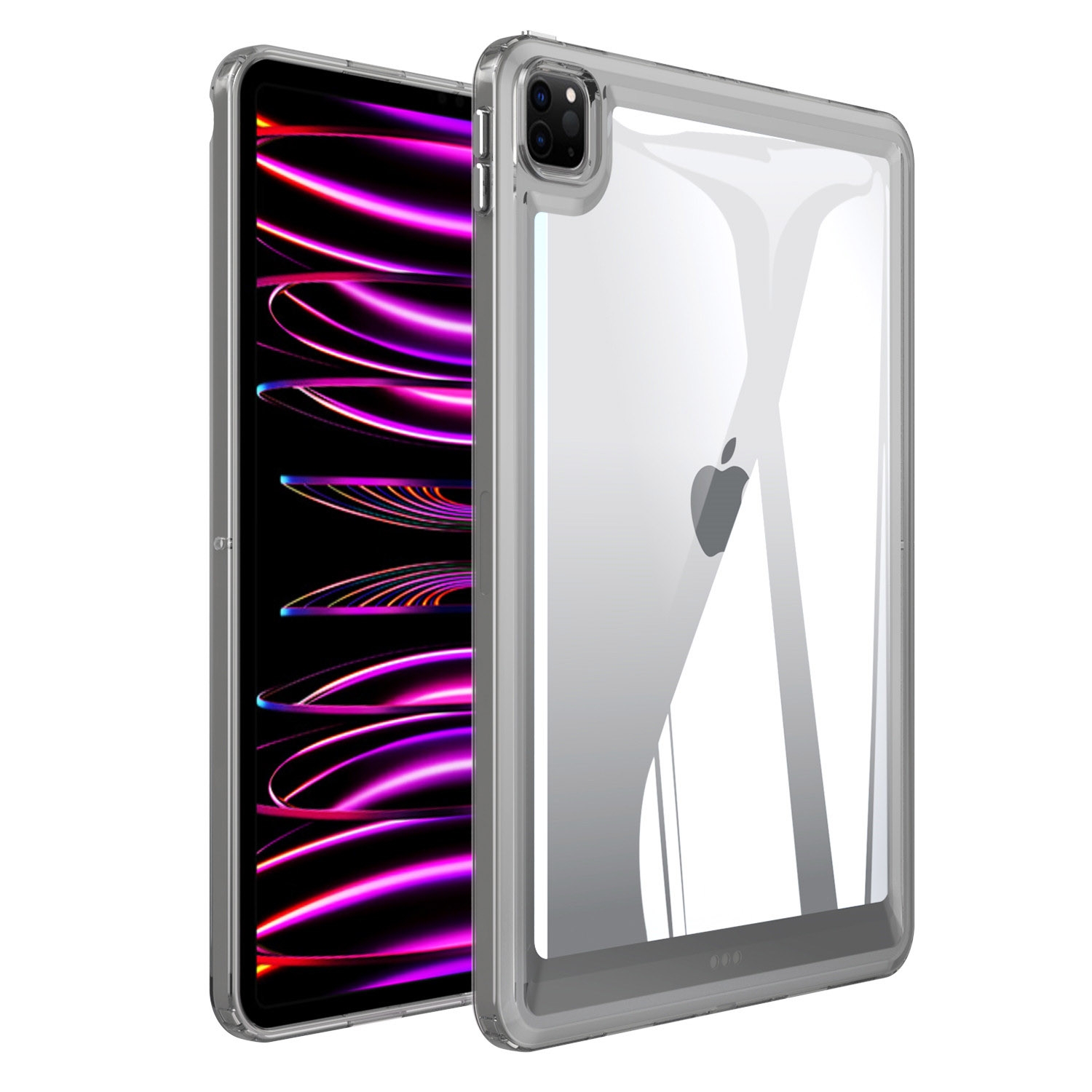 For iPad Pro 12.9 2022 / 2021 / 2020 Transparent Acrylic Tablet Case(Black) - Shopkiz.com