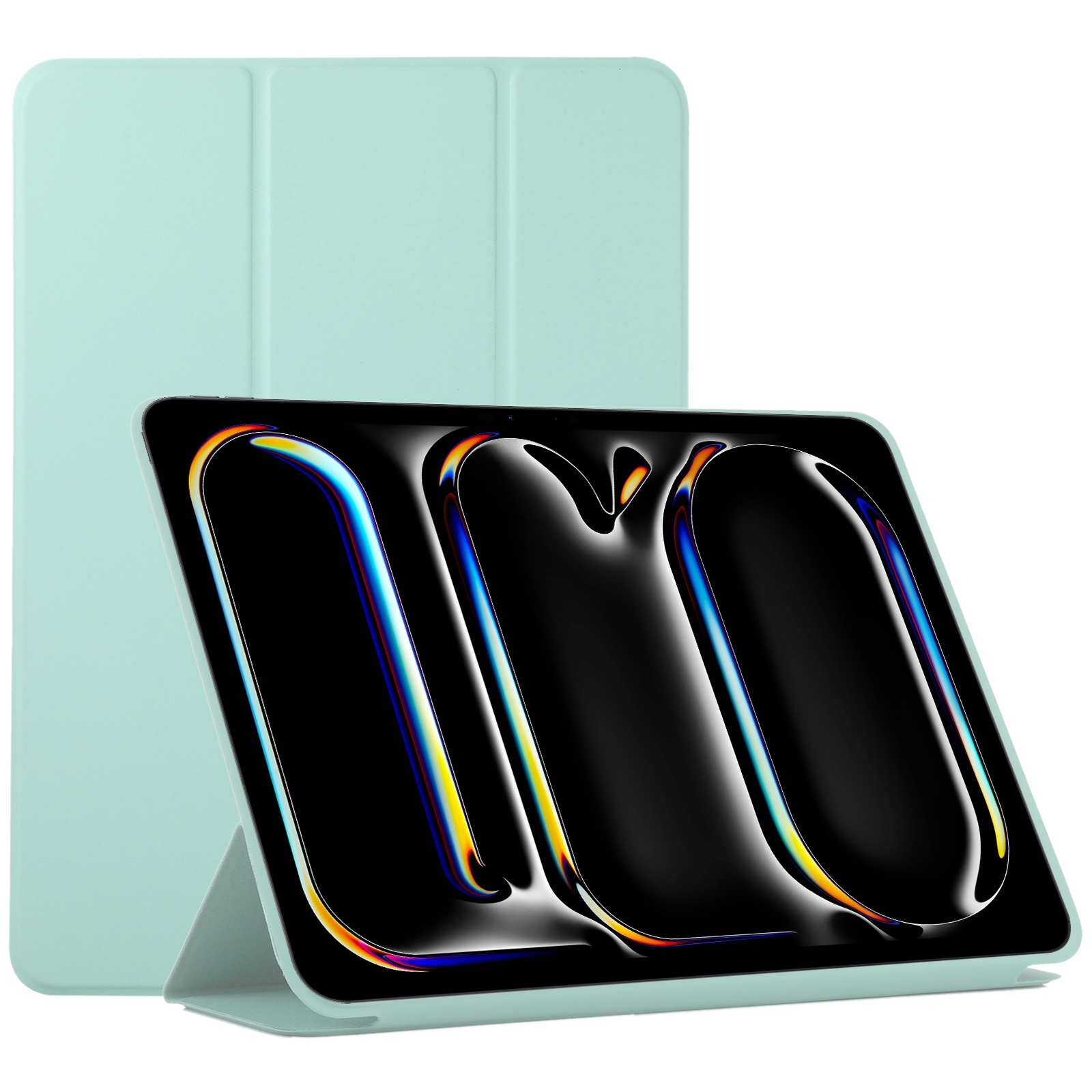 For iPad Pro 11 2025 / 2024 Double-sided Clip Non-buckle Magnetic PU Smart Tablet Case(Light Green) - Shopkiz.com