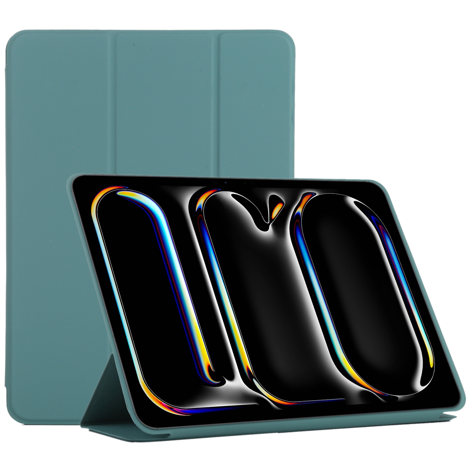 For iPad Pro 11 2025 / 2024 Double-sided Clip Non-buckle Magnetic PU Smart Tablet Case(Green) - Shopkiz.com