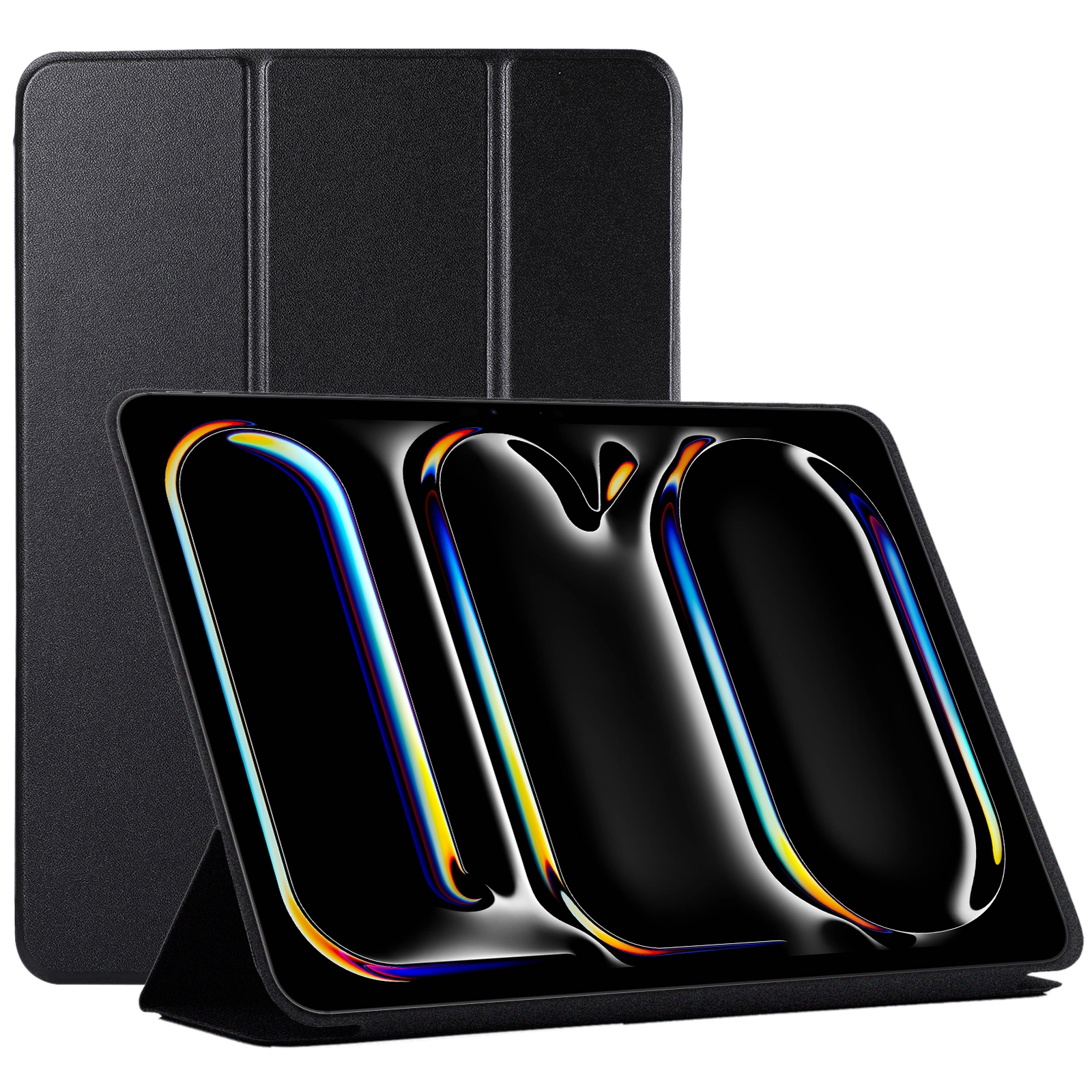 For iPad Pro 11 2025 / 2024 Double-sided Clip Non-buckle Magnetic PU Smart Tablet Case(Black) - Shopkiz.com
