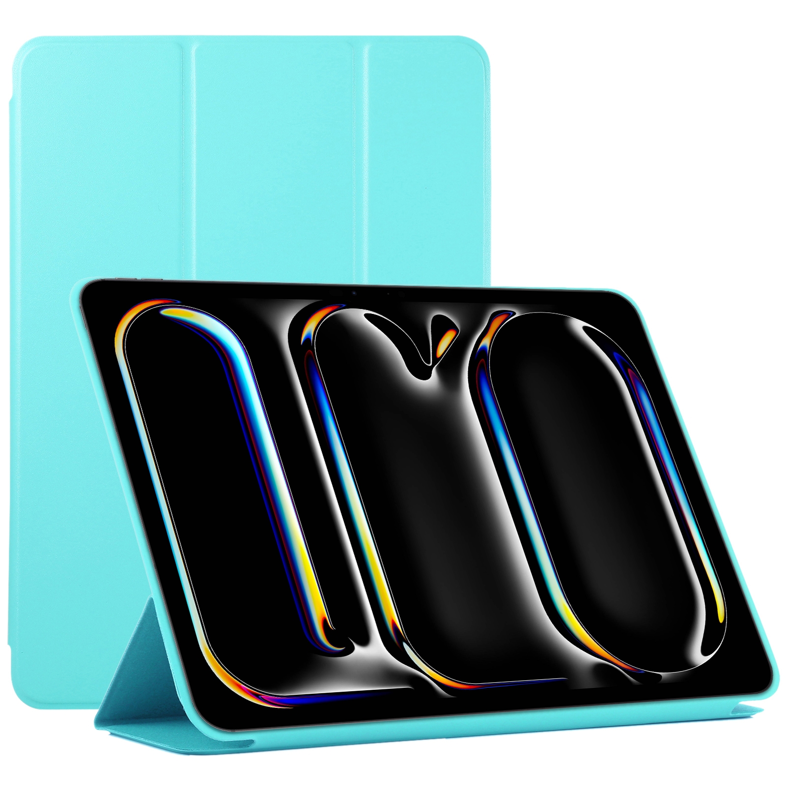 For iPad Pro 11 2025 / 2024 Double-sided Clip Non-buckle Magnetic PU Smart Tablet Case(Cyan) - Shopkiz.com