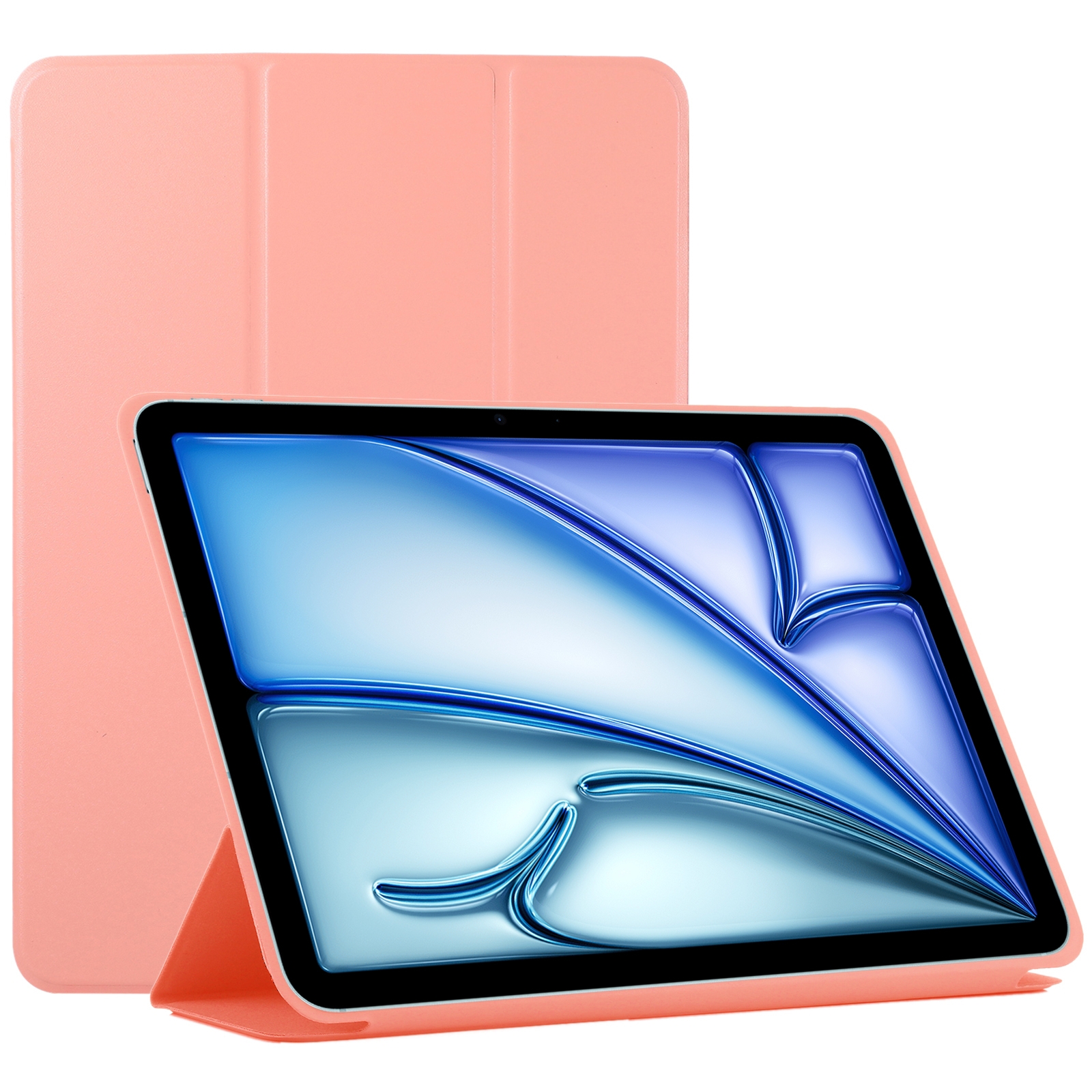 For iPad Air 11 2026 / 2025 / 2024 Double-sided Clip Non-buckle Magnetic PU Smart Tablet Case(Orange) - Shopkiz.com