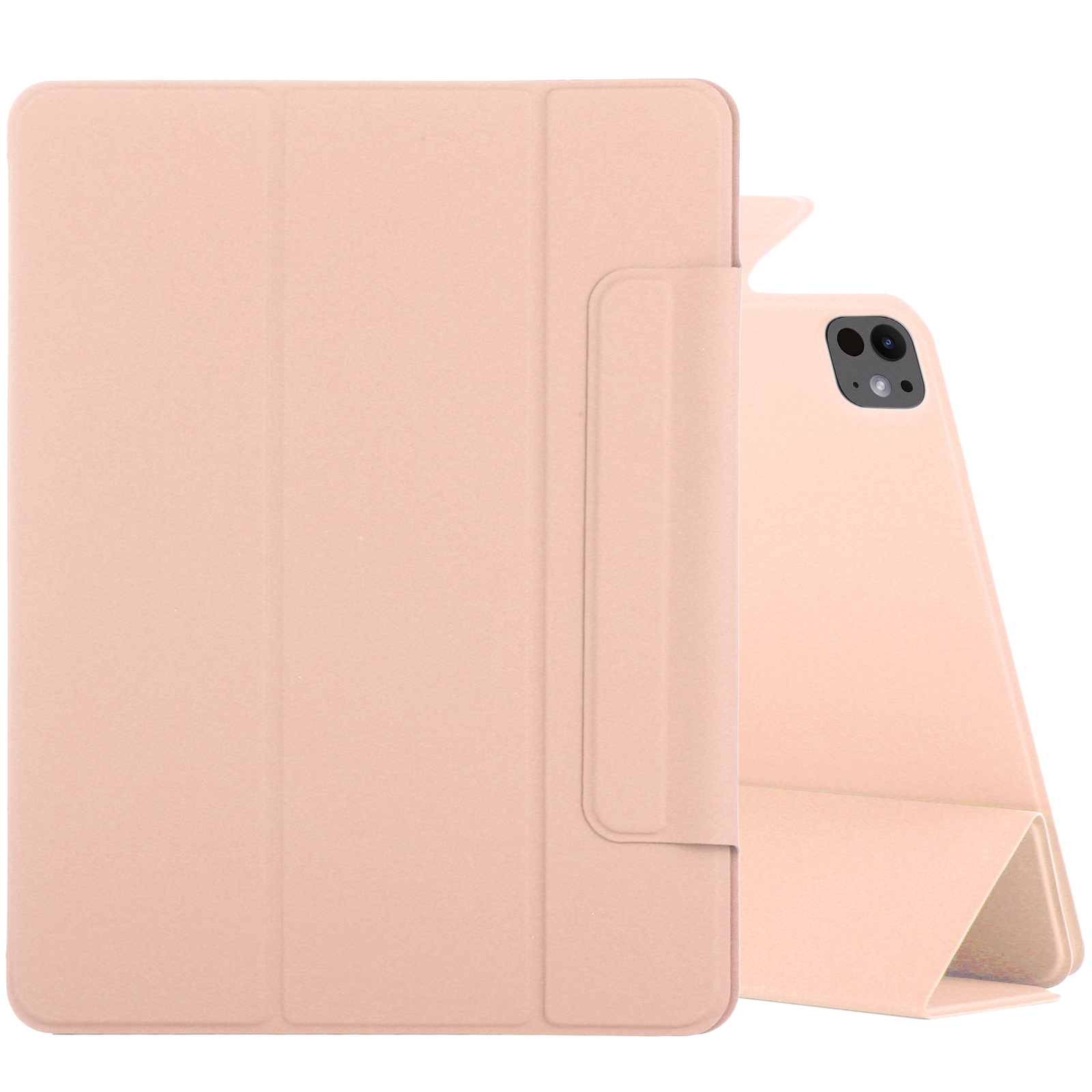 For iPad Pro 13 2025 / 2024 Double-sided Clip Fixed Buckle Magnetic PU Leather Smart Tablet Case(Gold) - Shopkiz.com