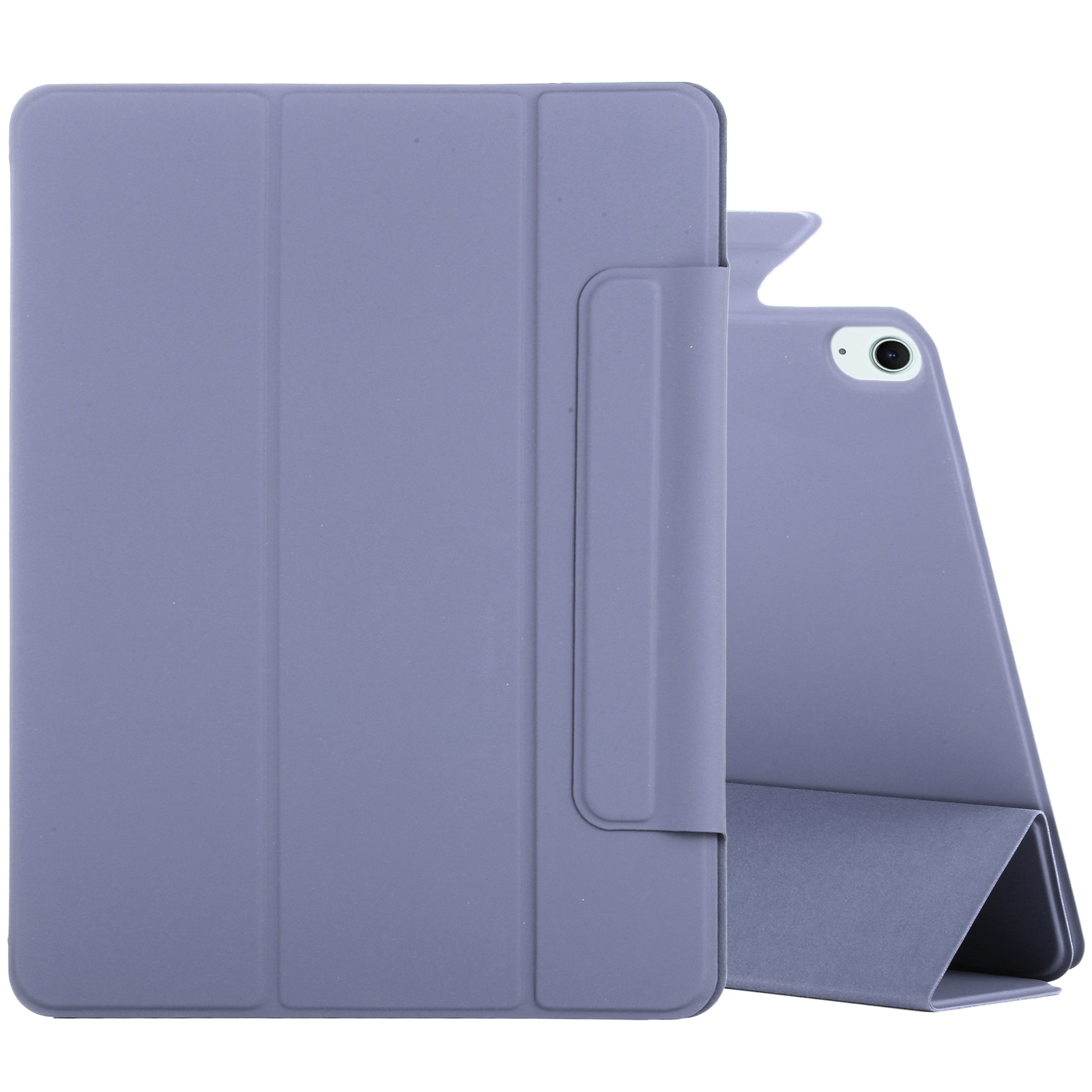 For iPad Air 11 2026 / 2025 / 2024 Double-sided Clip Fixed Buckle Magnetic PU Leather Smart Tablet Case(Purple) - Shopkiz.com