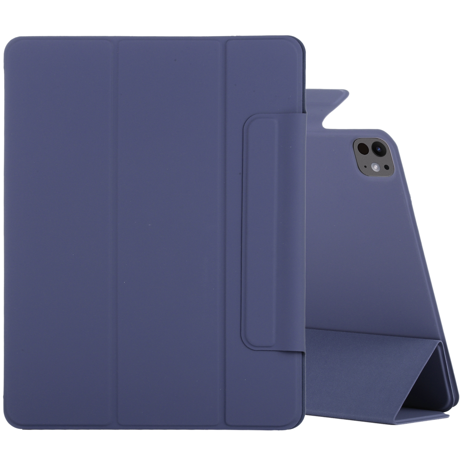 For iPad Pro 11 2025 / 2024 Double-sided Clip Fixed Buckle Magnetic PU Leather Smart Tablet Case(Dark Blue) - Shopkiz.com