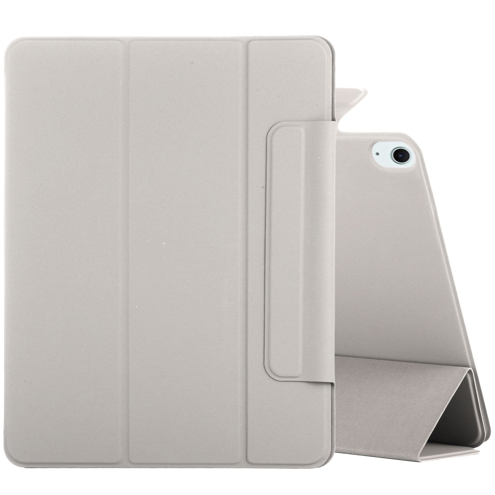 For iPad Air 13 2026 / 2025 / 2024 Double-sided Clip Fixed Buckle Magnetic PU Leather Smart Tablet Case(Grey) - Shopkiz.com