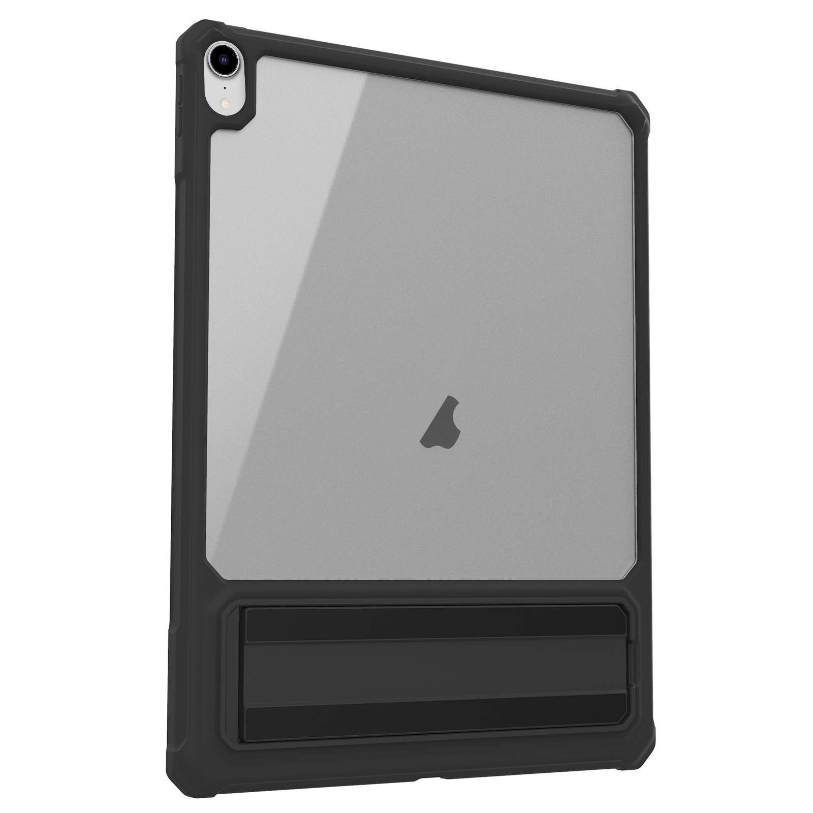 For iPad mini 6 / mini 2024 Transparent PC Hybrid TPU Tablet Case with Holder(Black) - Shopkiz.com
