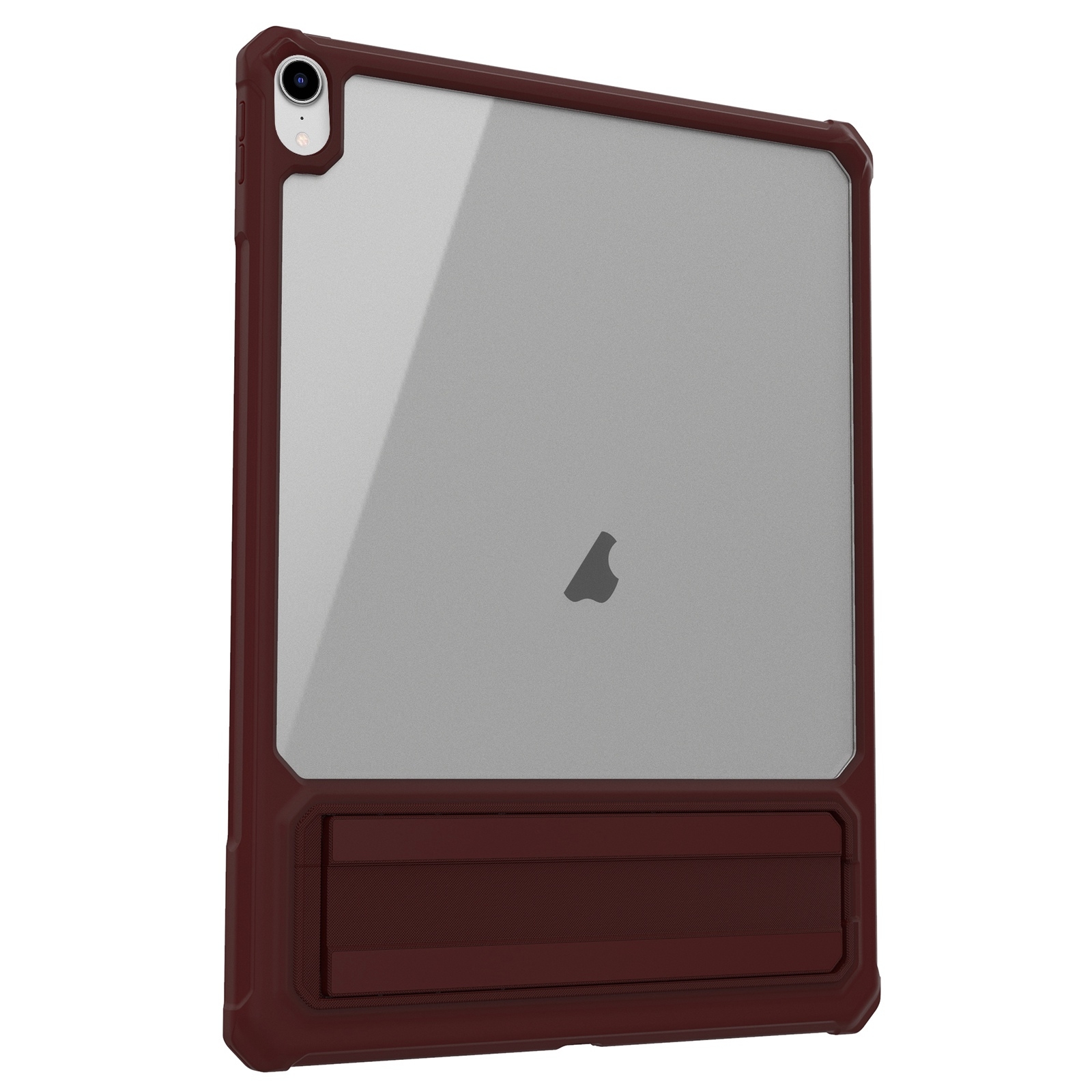 For iPad mini 6 / mini 2024 Transparent PC Hybrid TPU Tablet Case with Holder(Wine Red) - Shopkiz.com