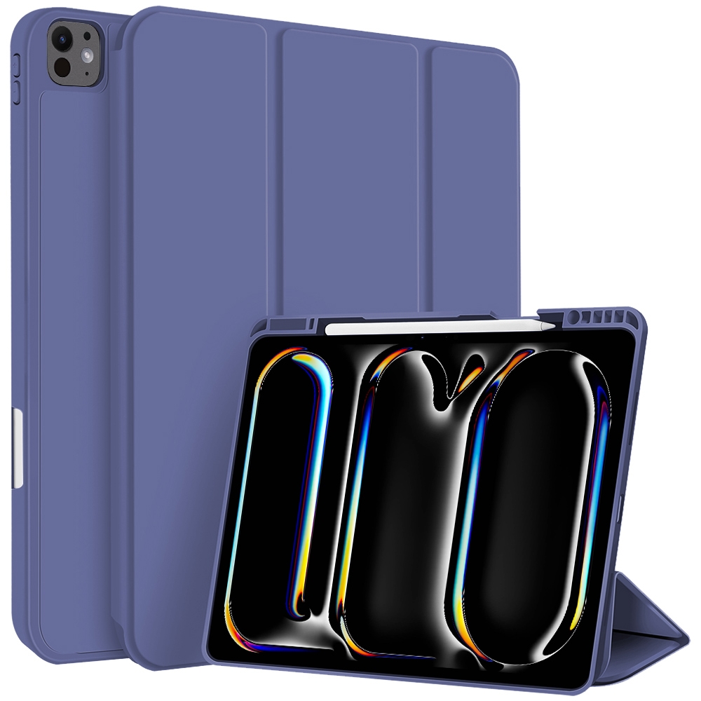 For iPad Pro 11 2025 / 2024 3-fold TPU Smart Leather Tablet Case with Pen Slot(Royal Blue) - Shopkiz.com
