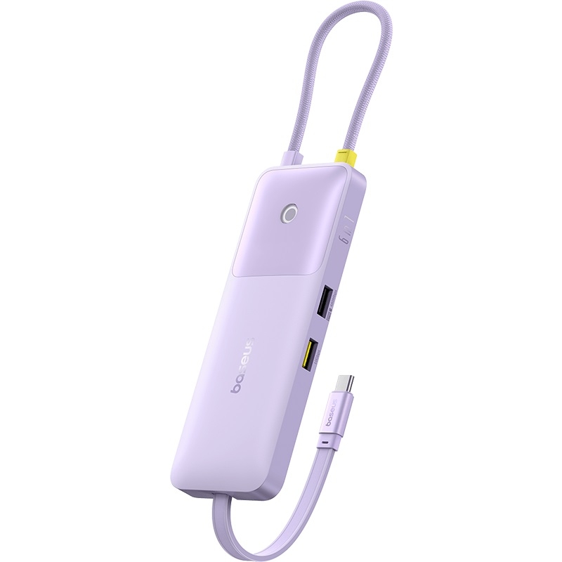 Baseus Dual Line Fast Charging 6 in 1 USB-C/Type-C Multifunctional HUB Docking Station(Purple) - Shopkiz.com