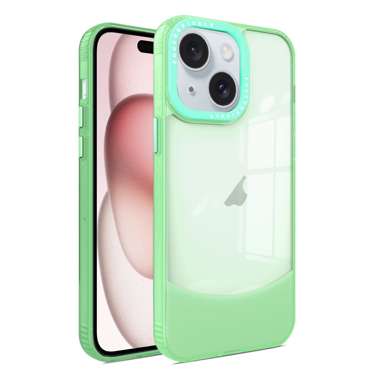 For iPhone 15 Two-color High Transparency Skin Feel TPU Phone Case(Green) - Shopkiz.com