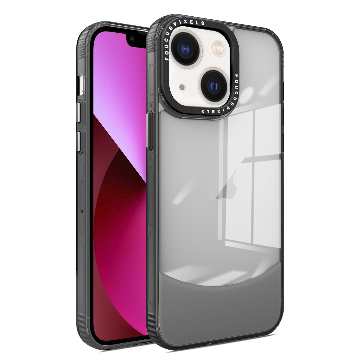For iPhone 14 / 13 Two-color High Transparency Skin Feel TPU Phone Case(Black) - Shopkiz.com