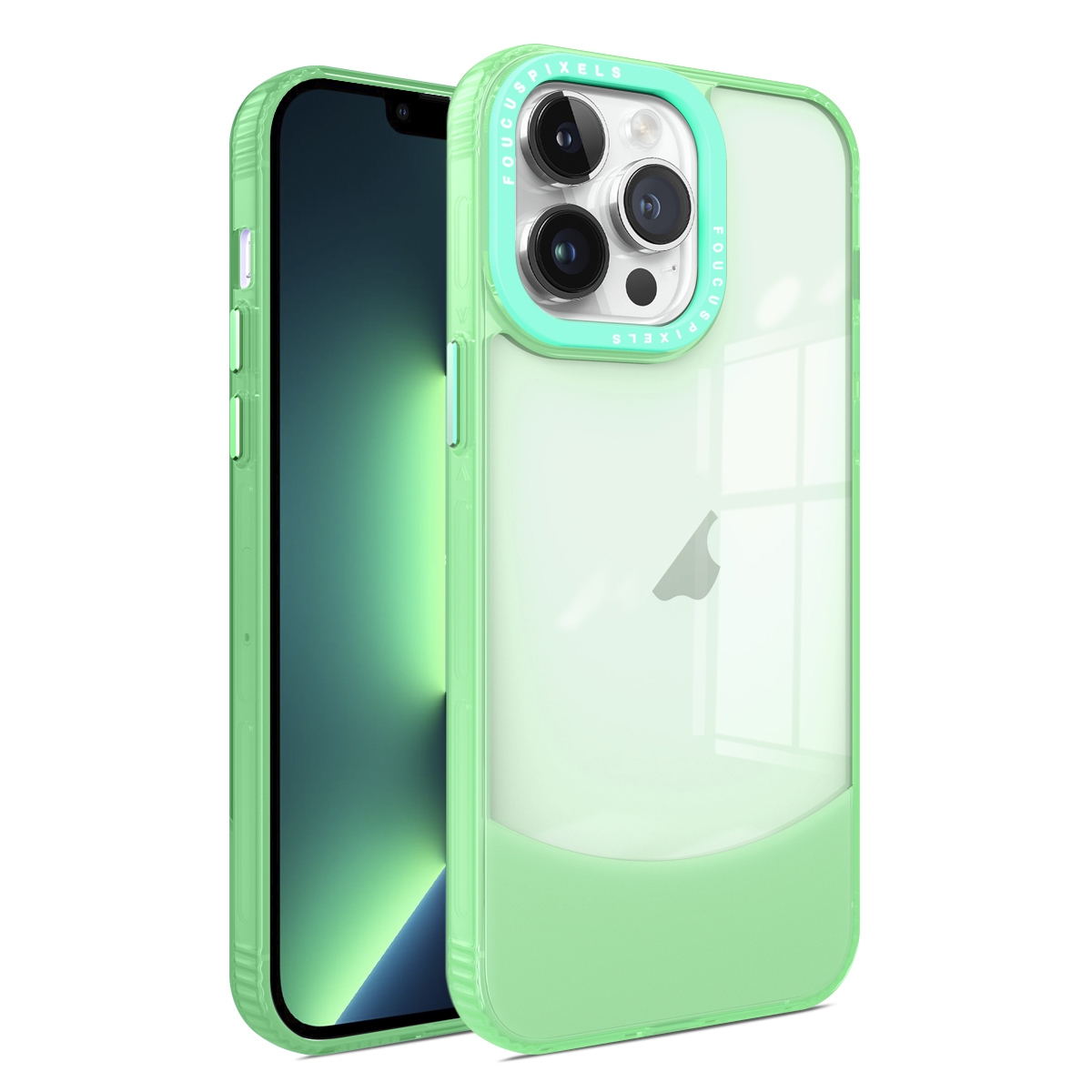 For iPhone 13 Pro Max Two-color High Transparency Skin Feel TPU Phone Case(Green) - Shopkiz.com
