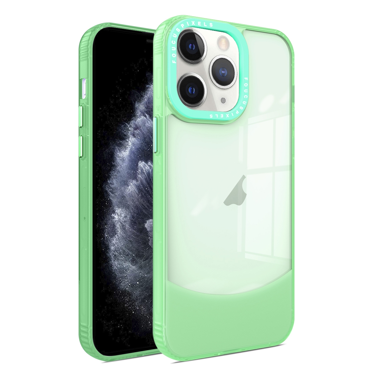 For iPhone 11 Pro Two-color High Transparency Skin Feel TPU Phone Case(Green) - Shopkiz.com