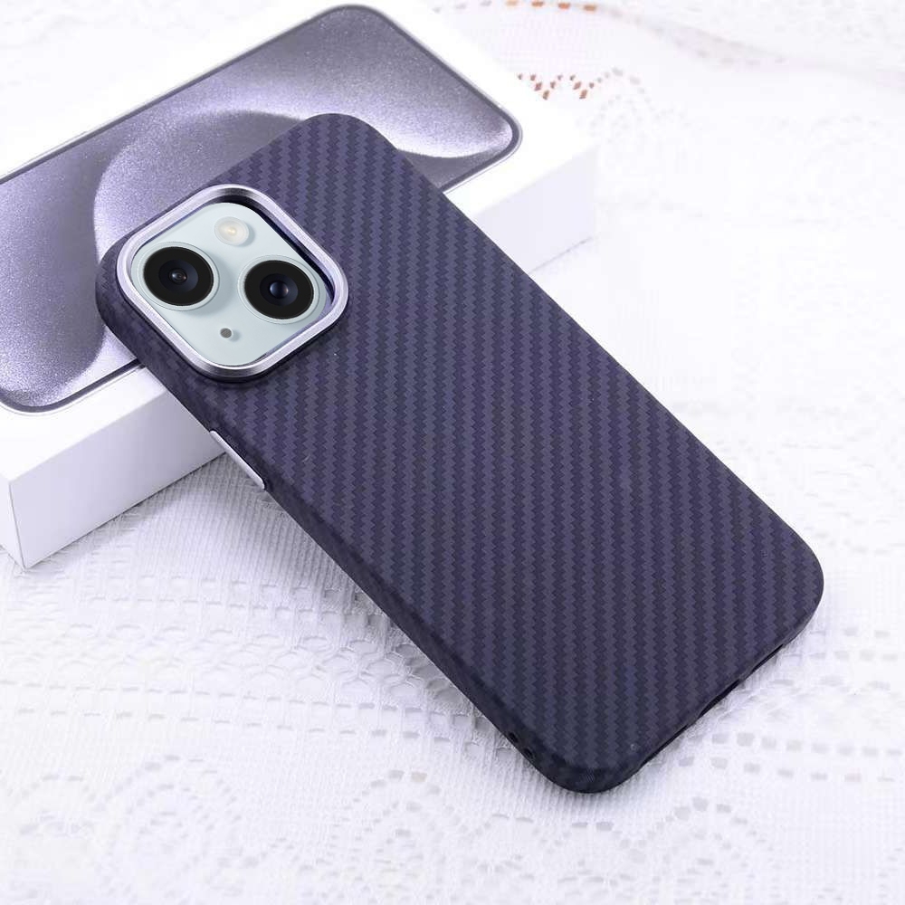 For iPhone 15 Kevlar Carbon Fiber Texture MagSafe Magnetic Phone Case(Black) - Shopkiz.com