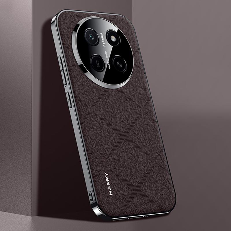 For Honor X80 Pro Max 5G Plain Leather PC Phone Case(Brown) - Shopkiz.com