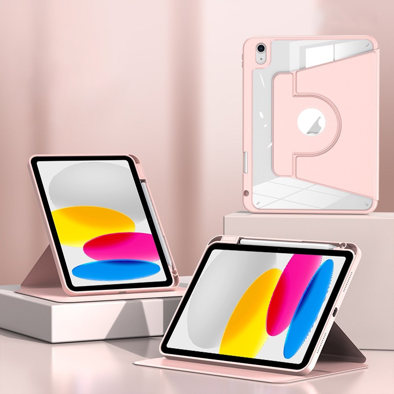 For iPad 2025 / 2022 Magnetic Split Leather Smart Tablet Case with Pen Slot(Pink) - Shopkiz.com