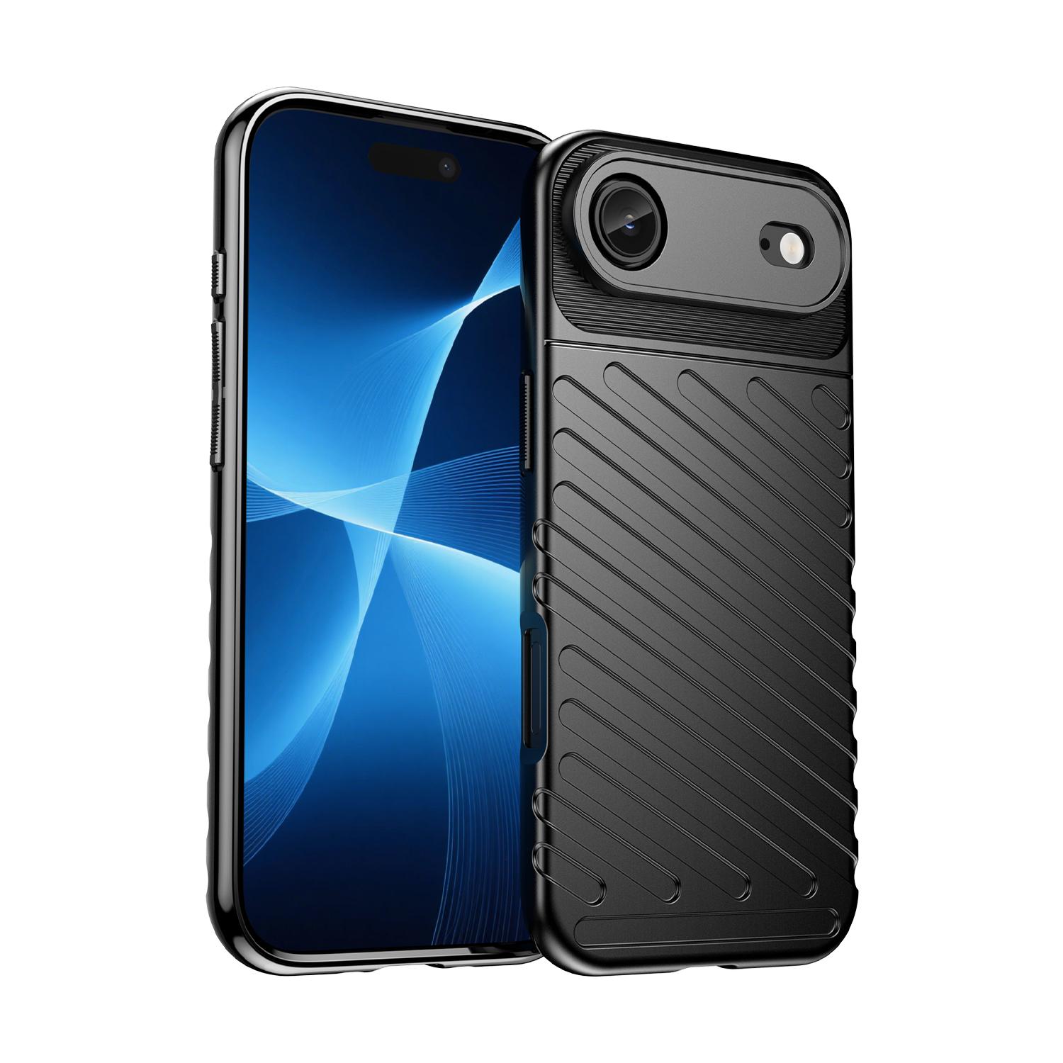 For iPhone Air Thunderbolt Shockproof Soft TPU Phone Case(Black) - Shopkiz.com