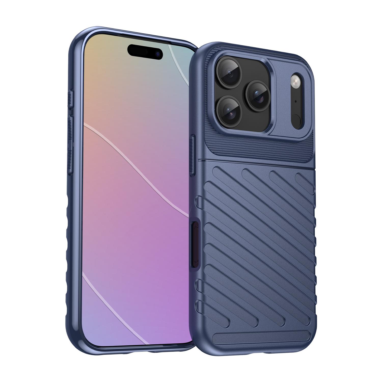 For iPhone 18 Pro Thunderbolt Shockproof Soft TPU Phone Case(Blue)