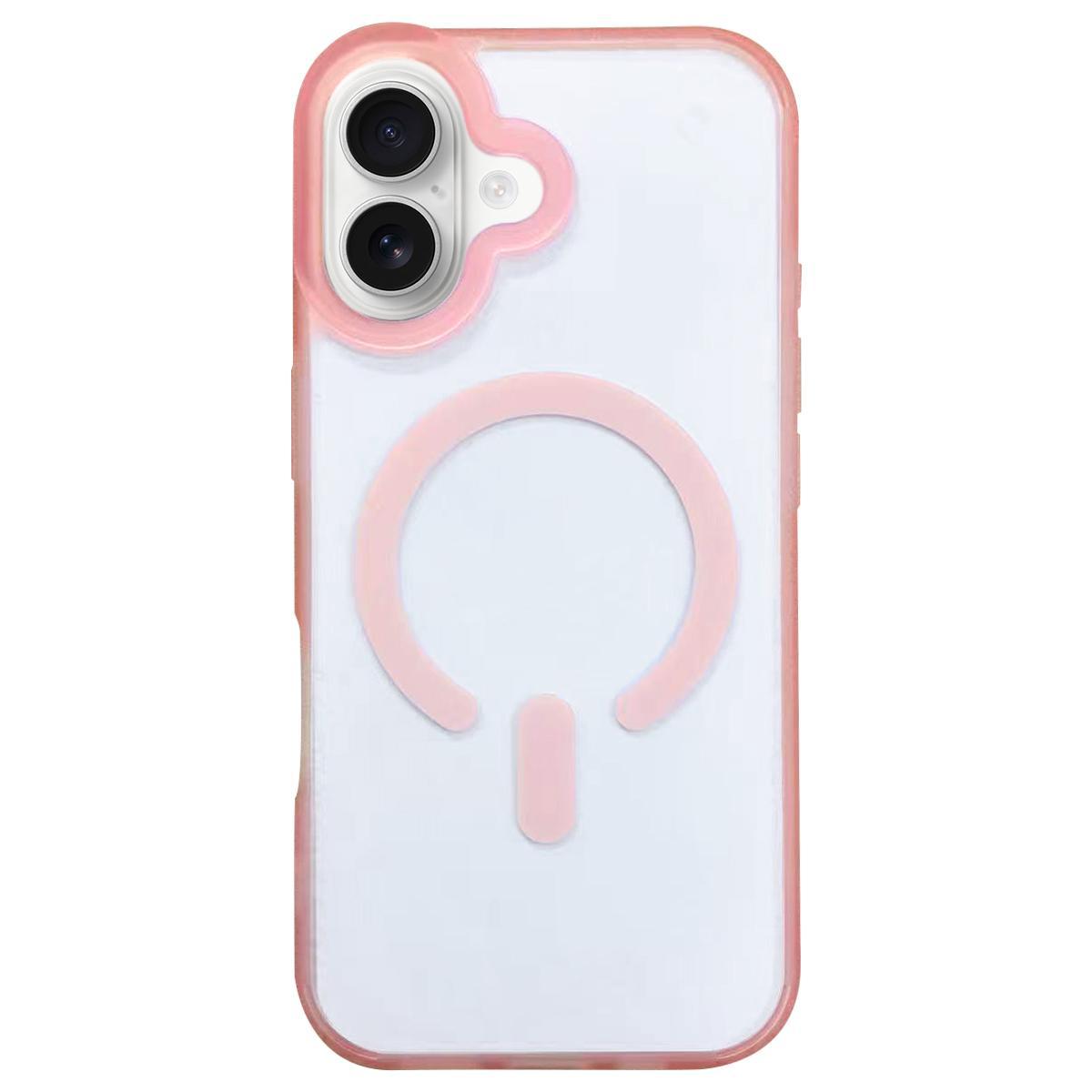 For iPhone 18 Dual-Side Frosted MagSafe Clear Phone Case(Pink) - Shopkiz.com