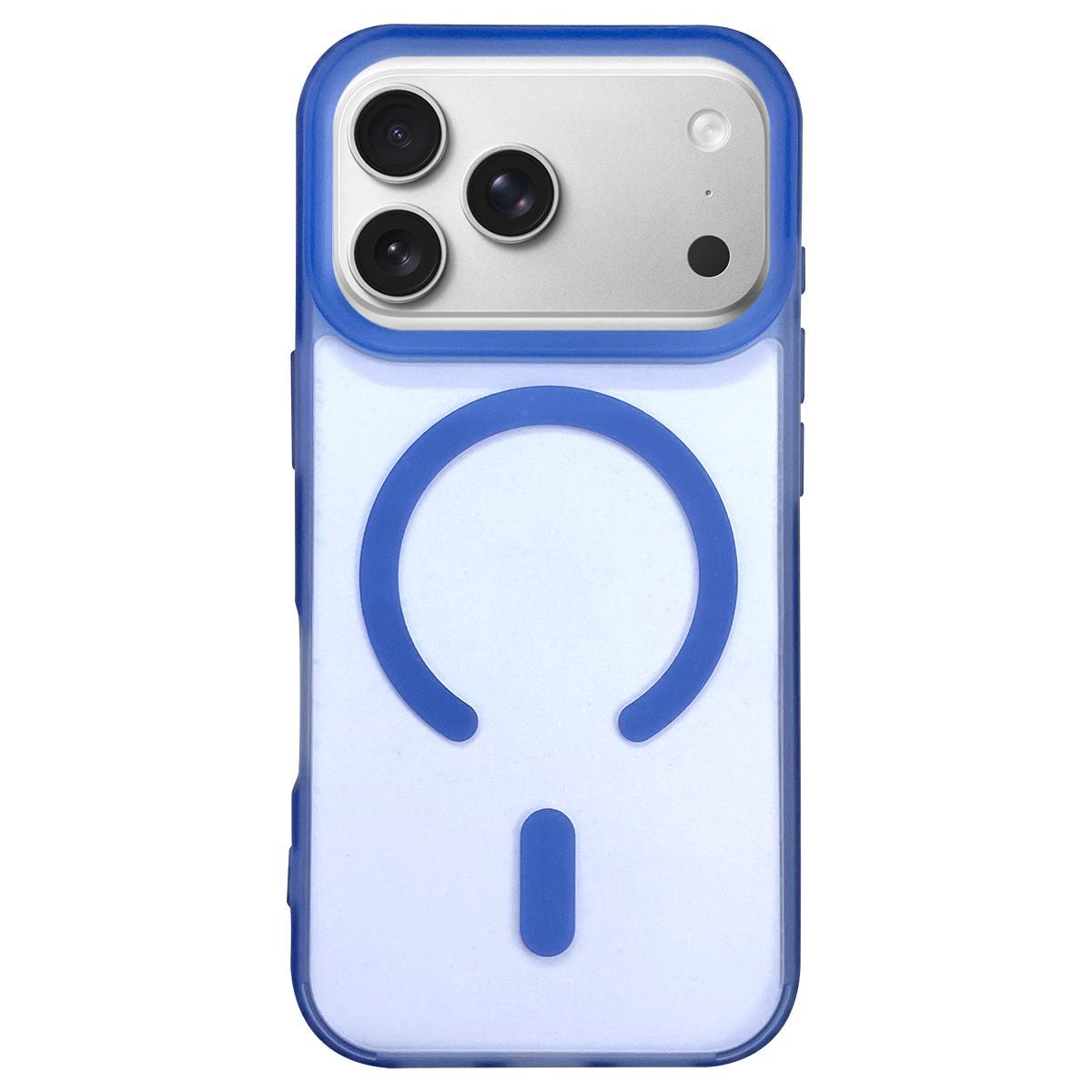 For iPhone 18 Pro Max Dual-Side Frosted MagSafe Clear Phone Case(Blue) - Shopkiz.com