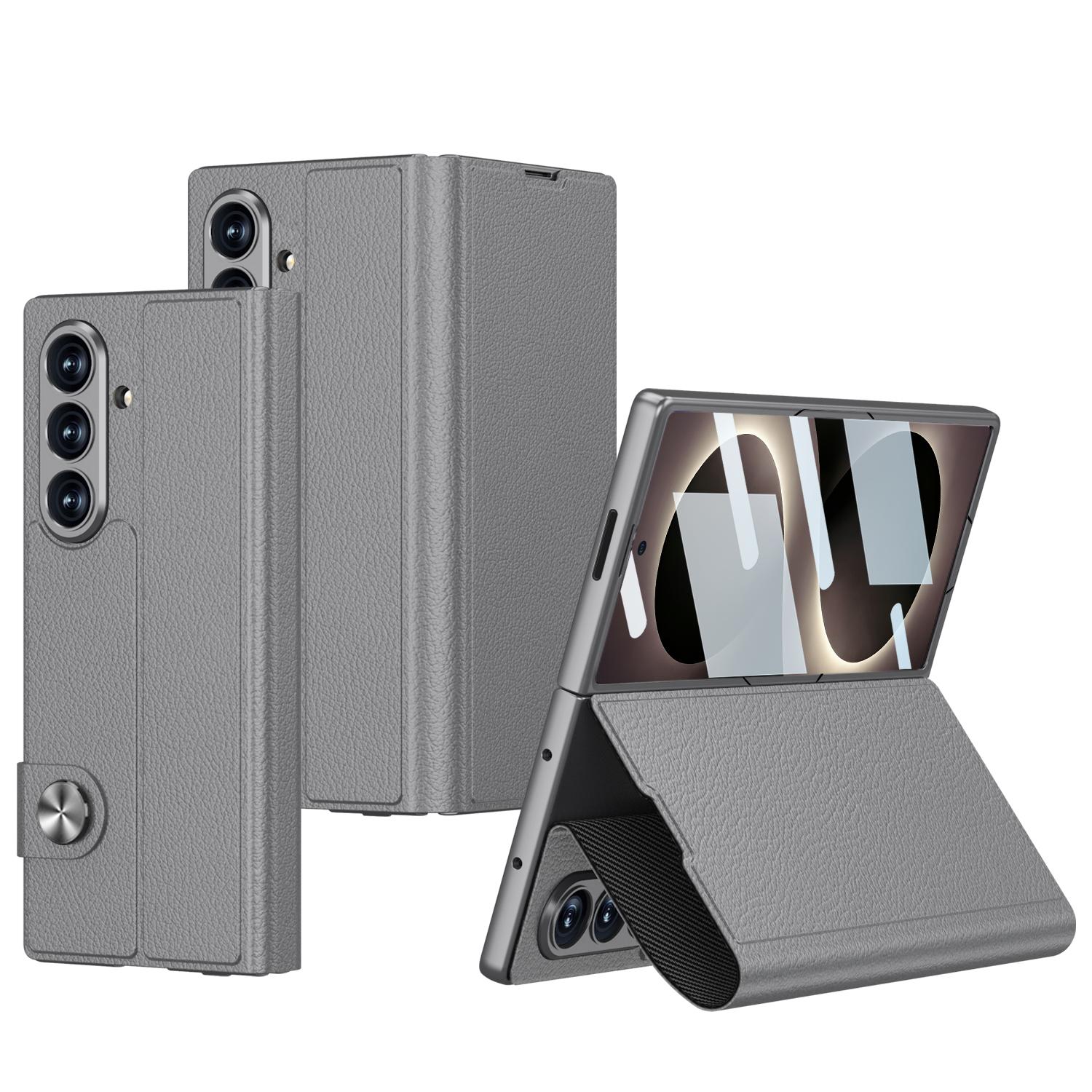 For Galaxy Z Fold8 Ultra 5G GKK Integrated Flip Leather Phone Case(Grey) - Shopkiz.com