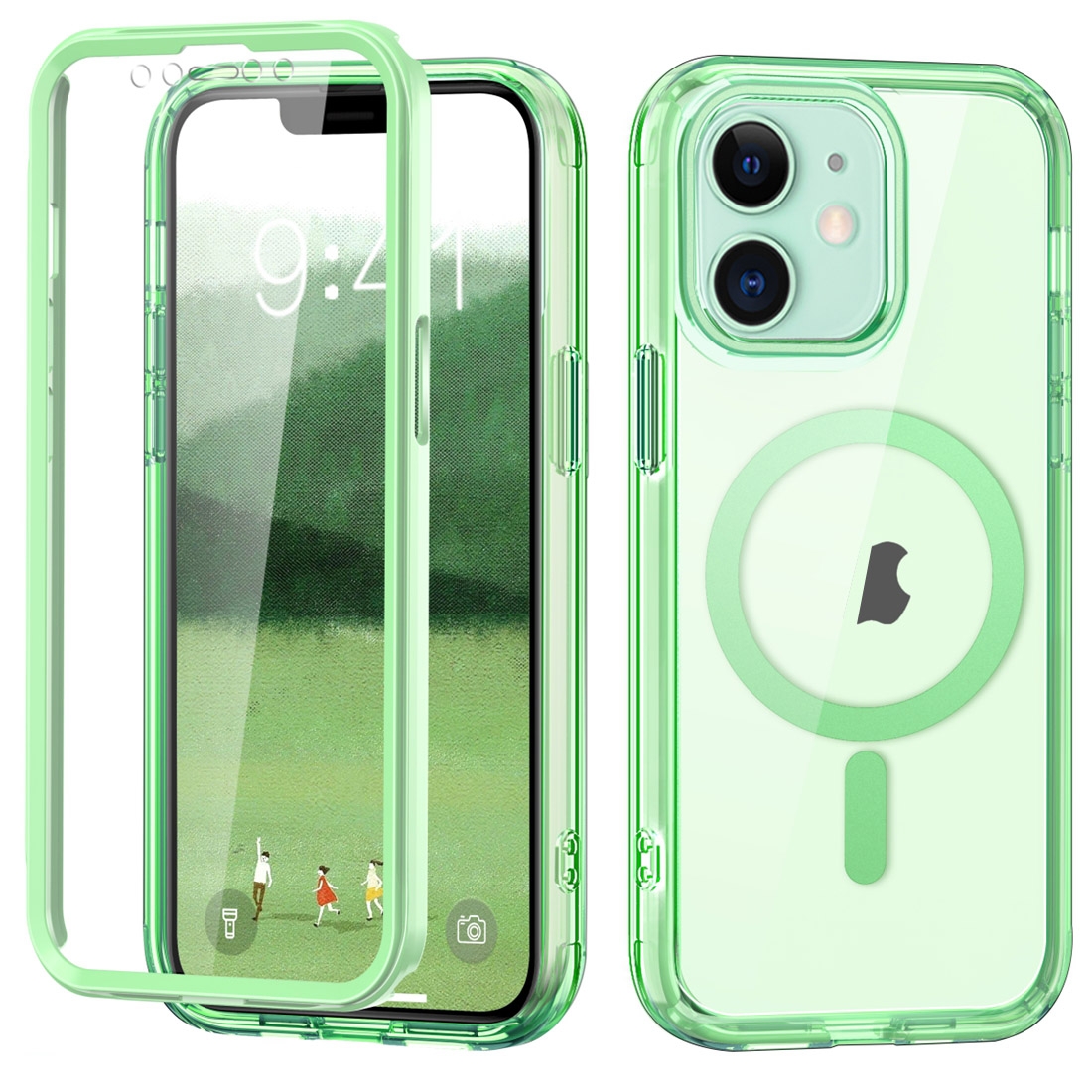 For iPhone 11 Colorful MagSafe Magnetic PC Hybrid TPU Phone Case(Green) - Shopkiz.com