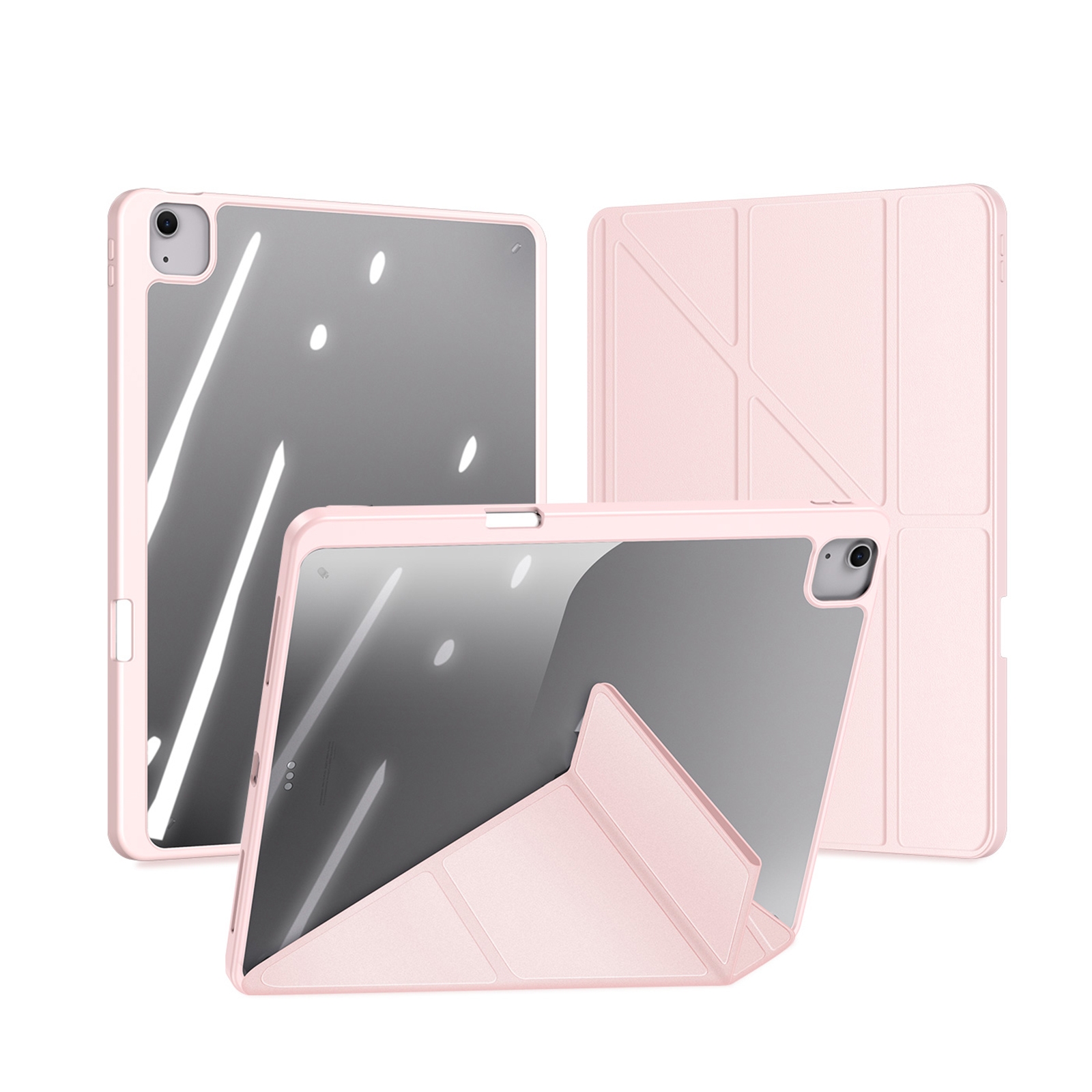 For iPad Air 13 2024 / 2025 / 2026 DUX DUCIS Magi Series Smart Leather Tablet Case(Pink) - Shopkiz.com