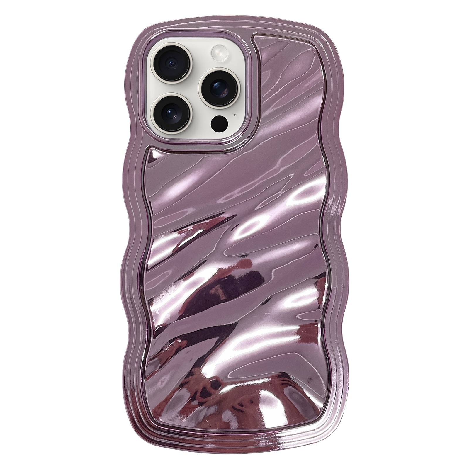 For iPhone 12 Pro Wave Plated PC Hybrid TPU Phone Case(Purple) - Shopkiz.com