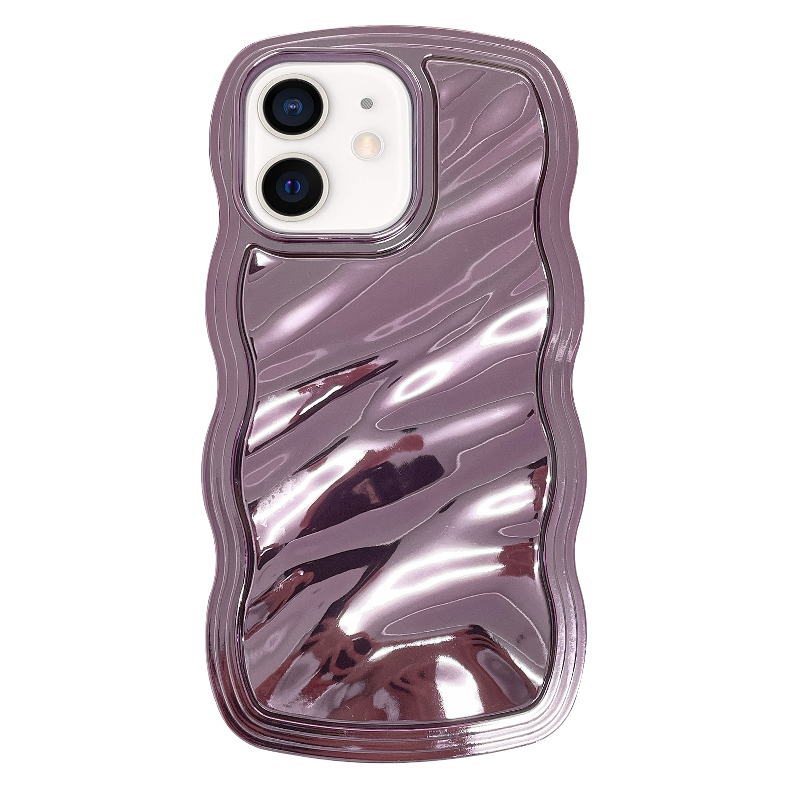 For iPhone 11 Wave Plated PC Hybrid TPU Phone Case(Purple) - Shopkiz.com