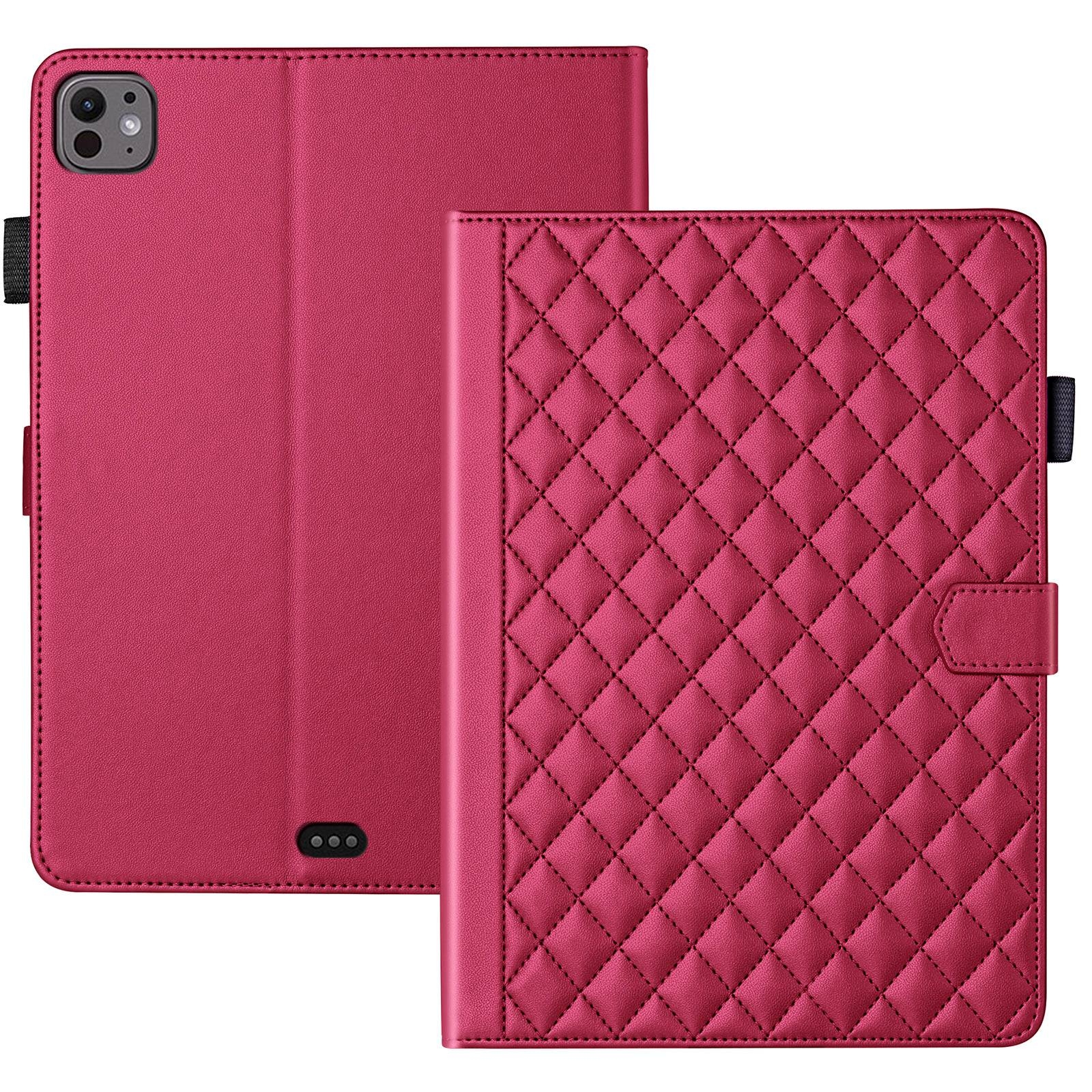 For iPad Pro 11 2025 / 2024 Rhombus Lattice Leather Smart Tablet Case(Red) - Shopkiz.com