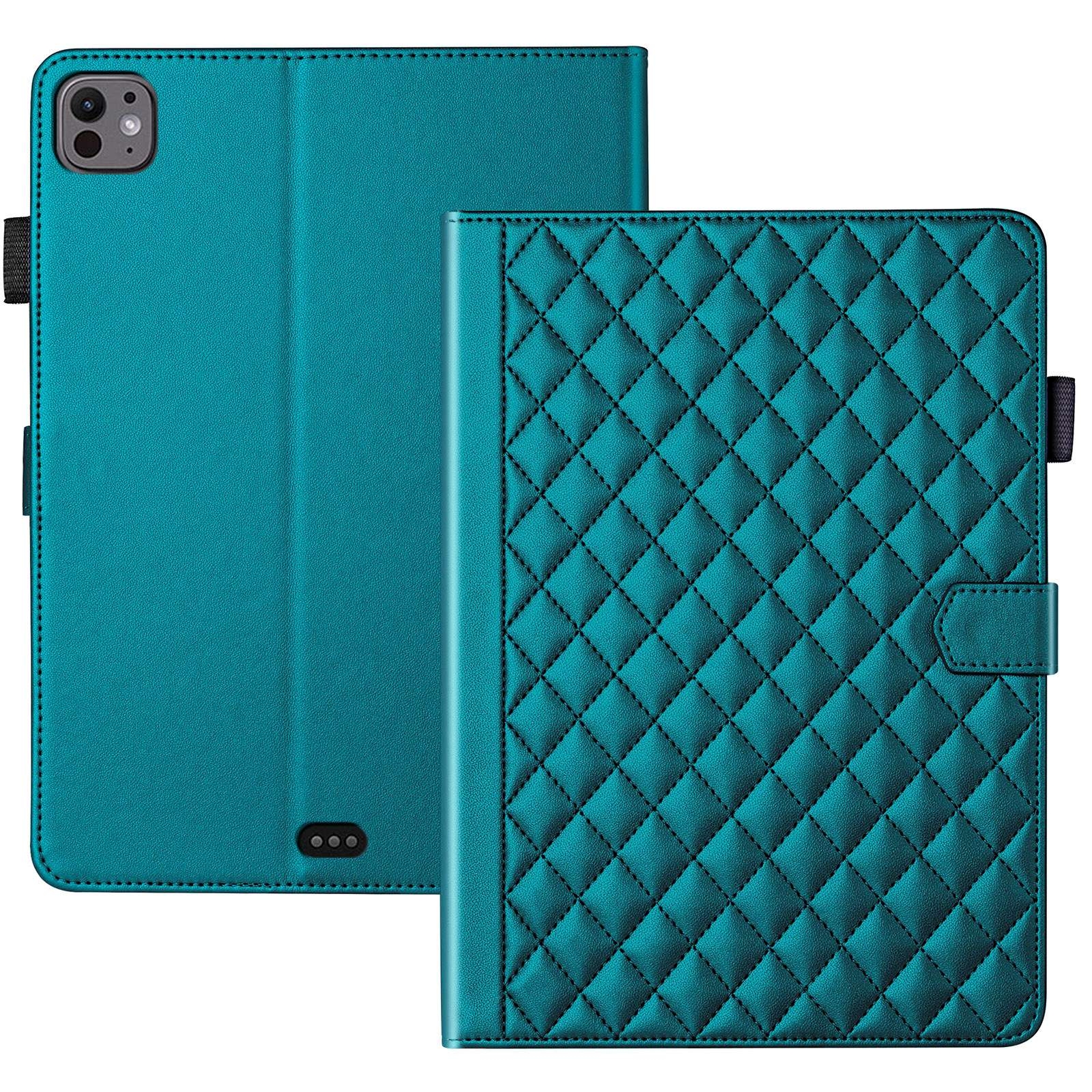 For iPad Pro 11 2025 / 2024 Rhombus Lattice Leather Smart Tablet Case(Dark Green) - Shopkiz.com